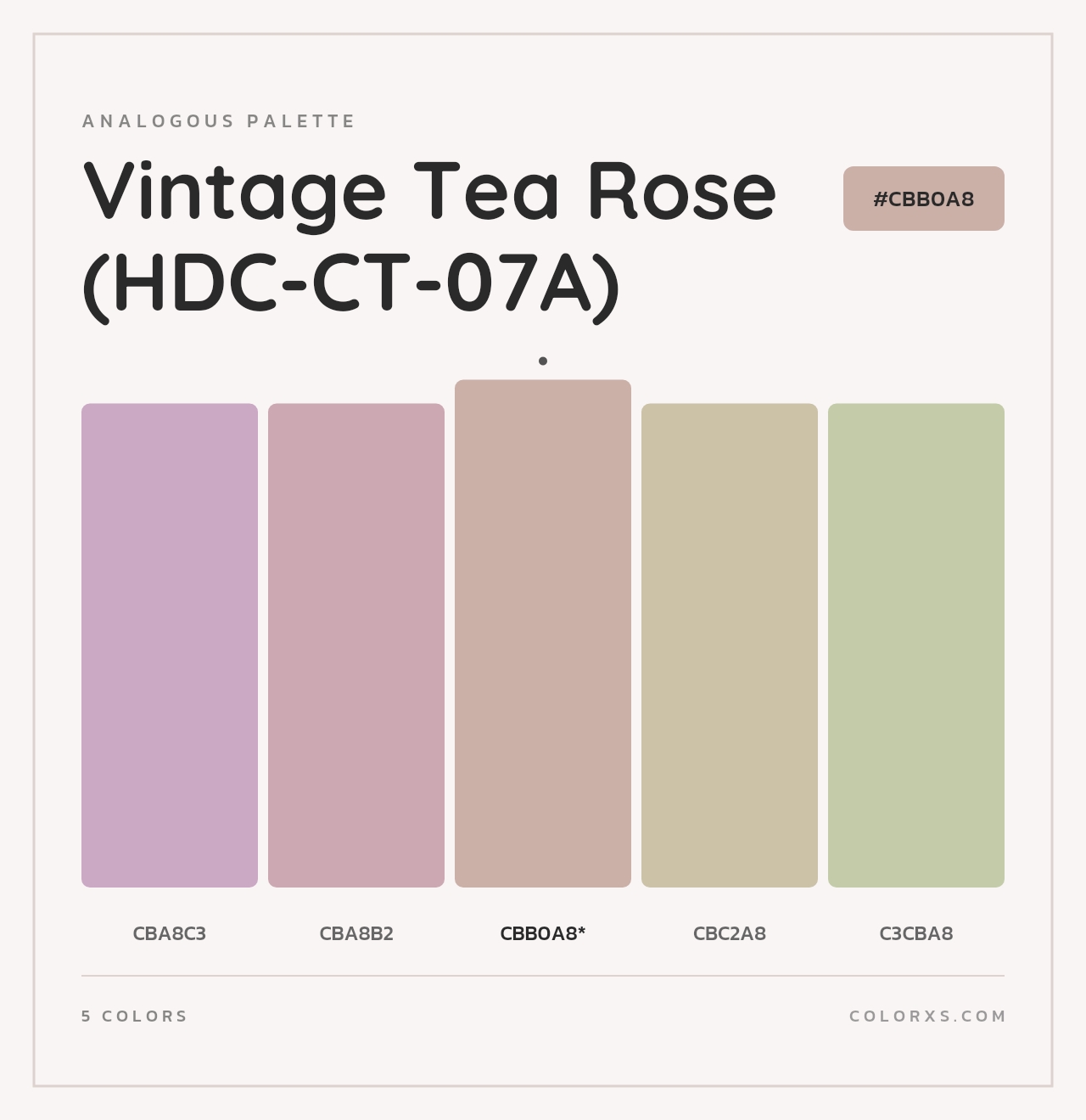 Vintage Tea Rose (HDC-CT-07A) - Analogous Color Palette