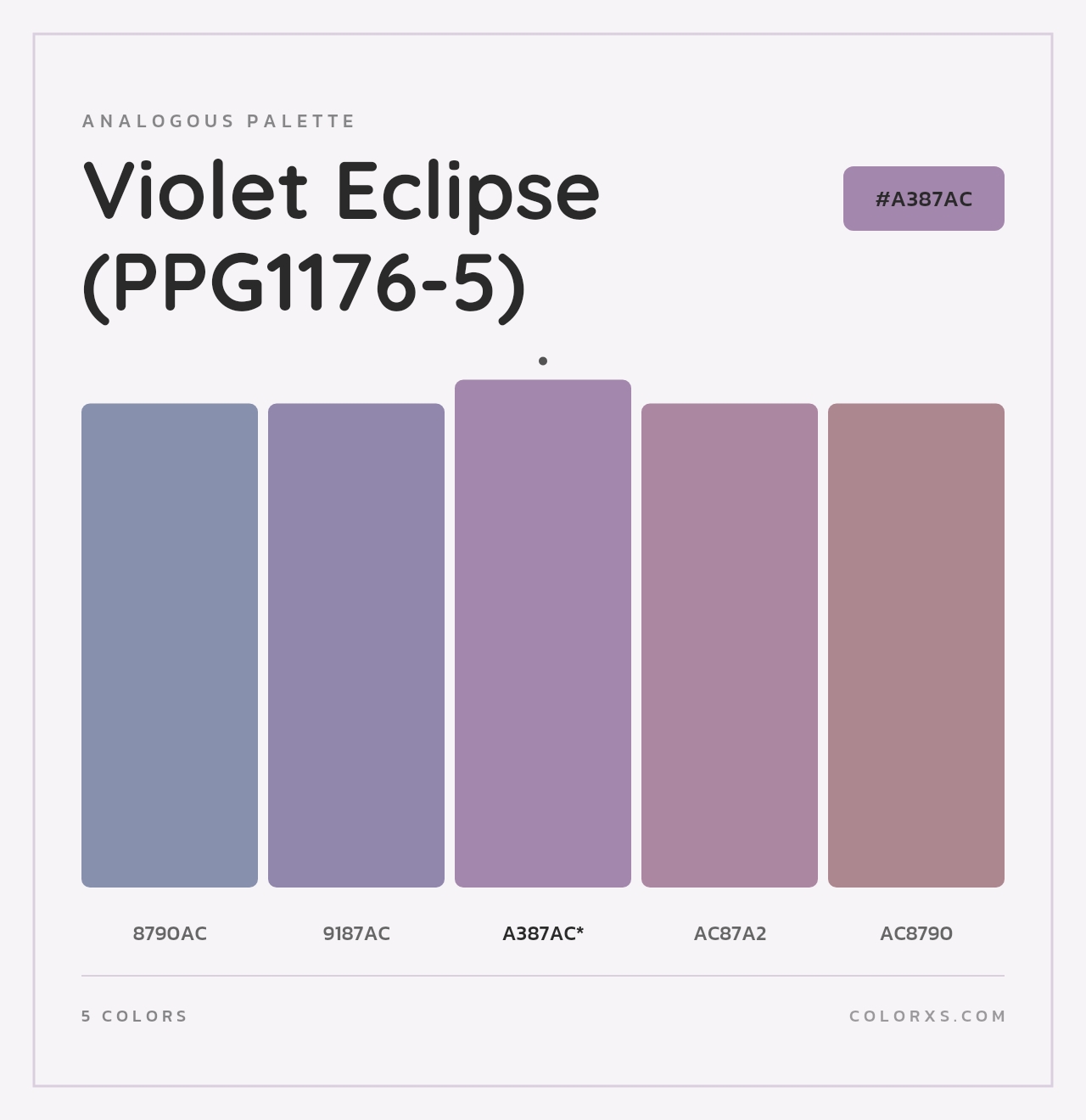 Violet Eclipse (PPG1176-5) - Analogous Color Palette