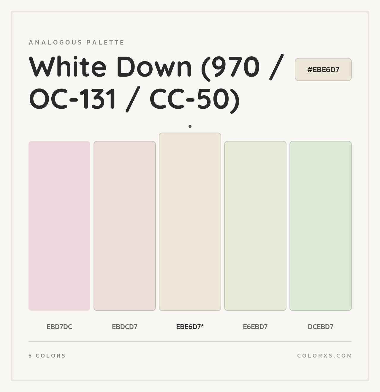 White Down (970 / OC-131 / CC-50) - Analogous Color Palette