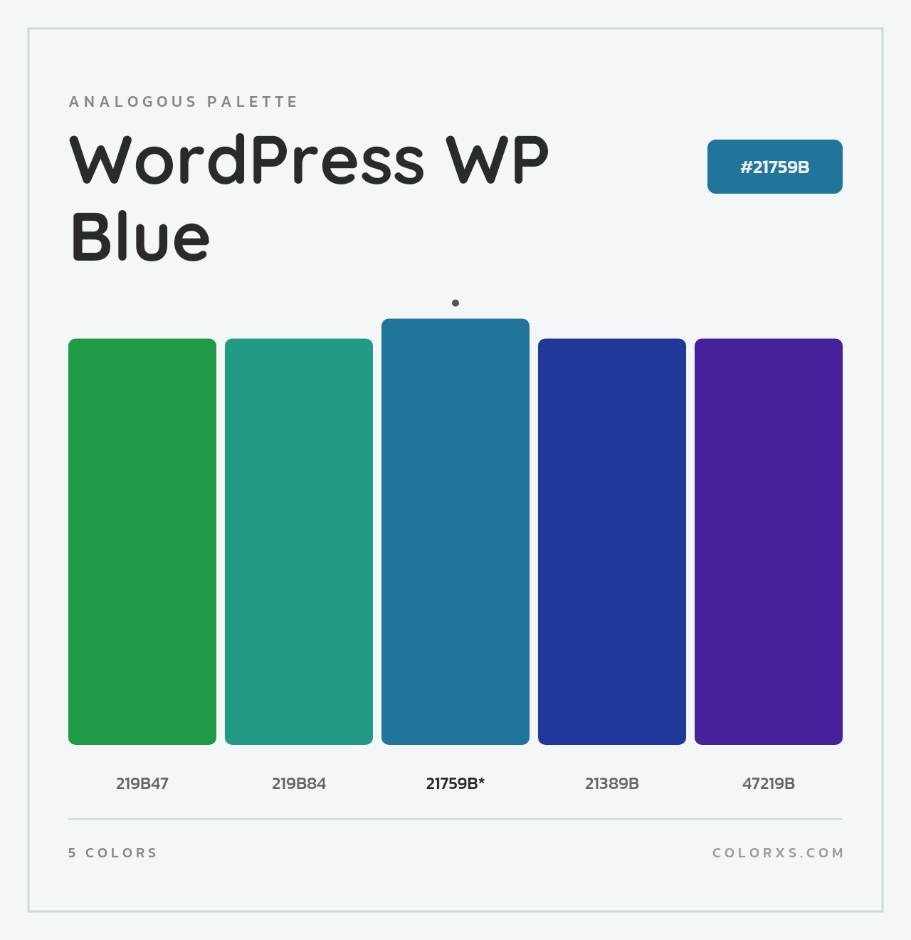 WordPress WP Blue - Analogous Color Palette