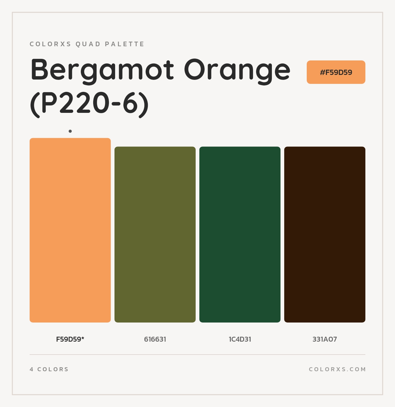 Bergamot Orange (P220-6) - Colorxs Quad Palette