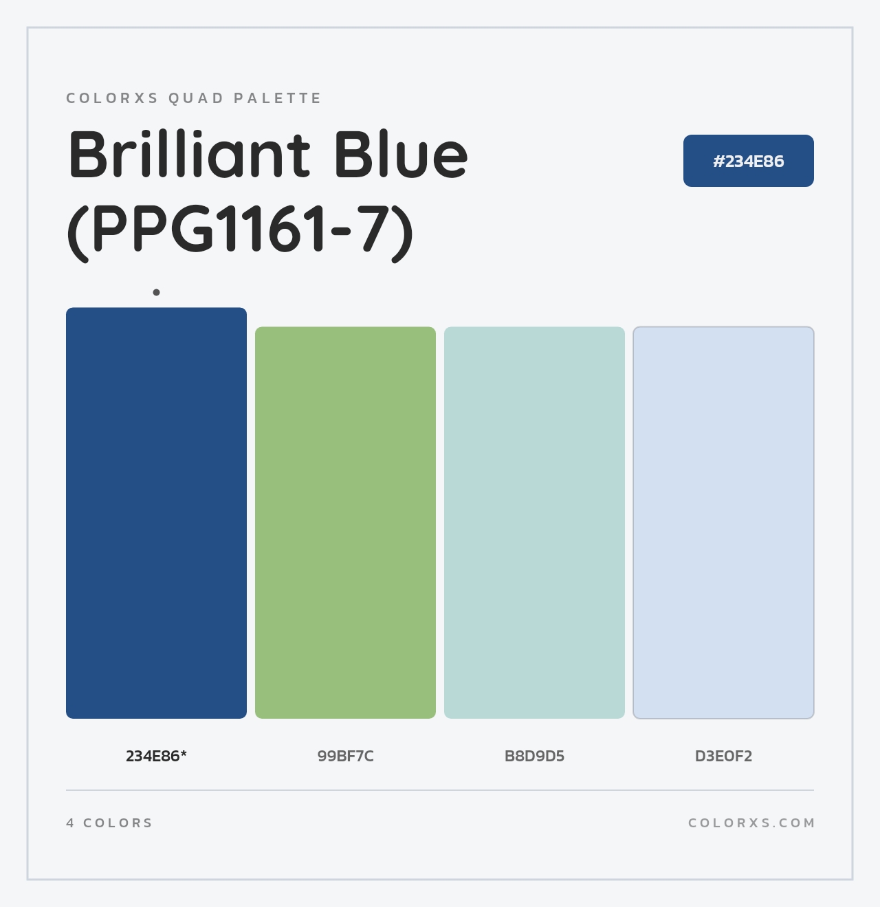 Brilliant Blue (PPG1161-7) - Colorxs Quad Palette