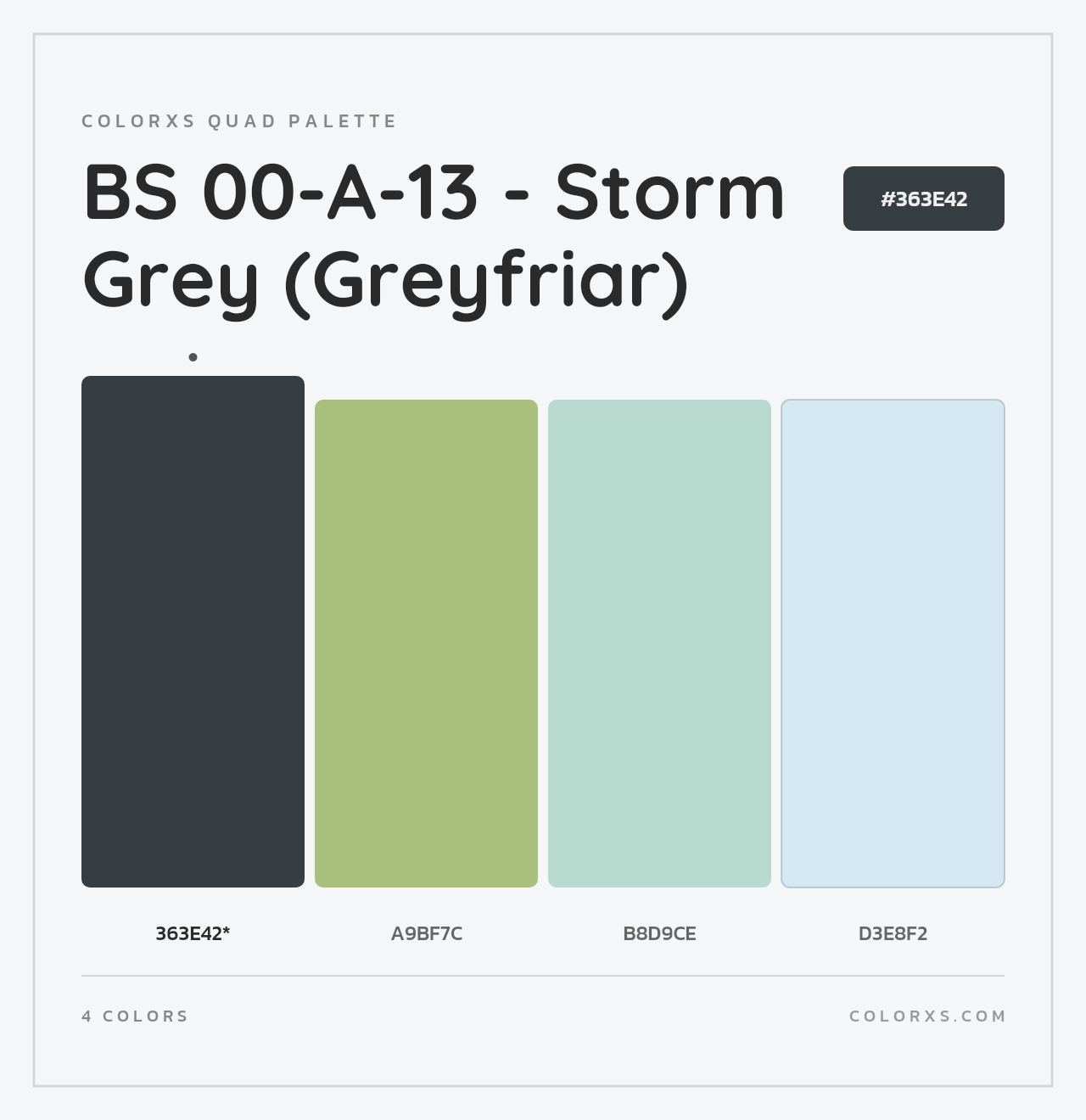 BS 00-A-13 - Storm Grey (Greyfriar) - Colorxs Quad Palette