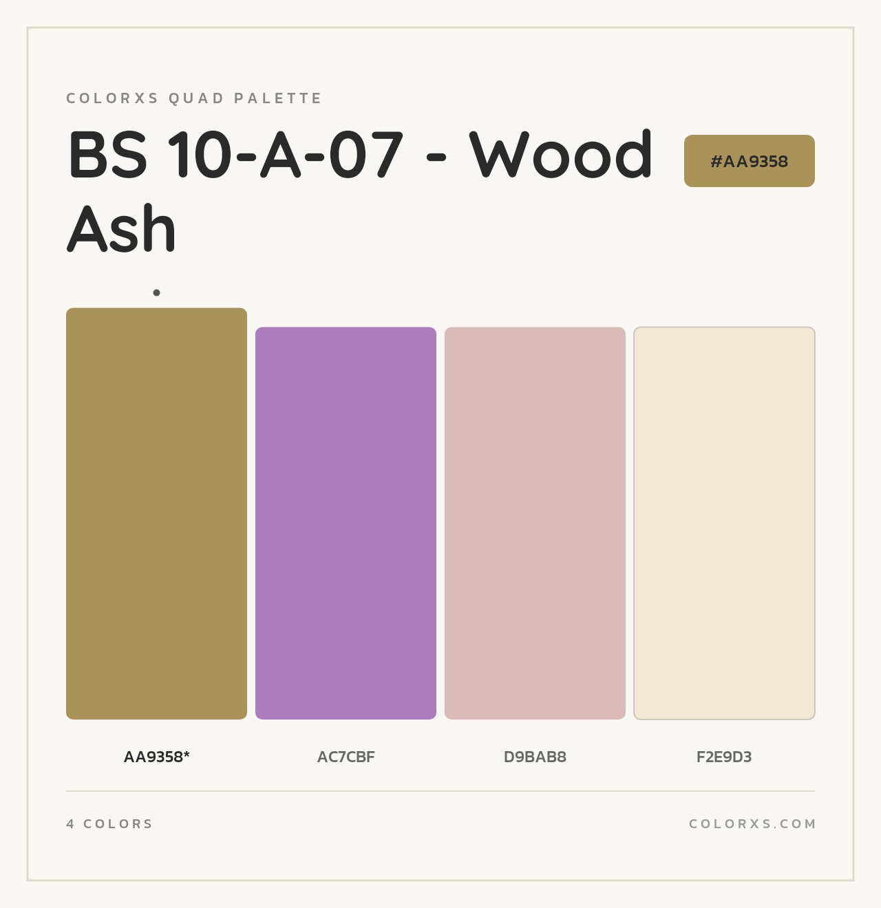 BS 10-A-07 - Wood Ash - Colorxs Quad Palette
