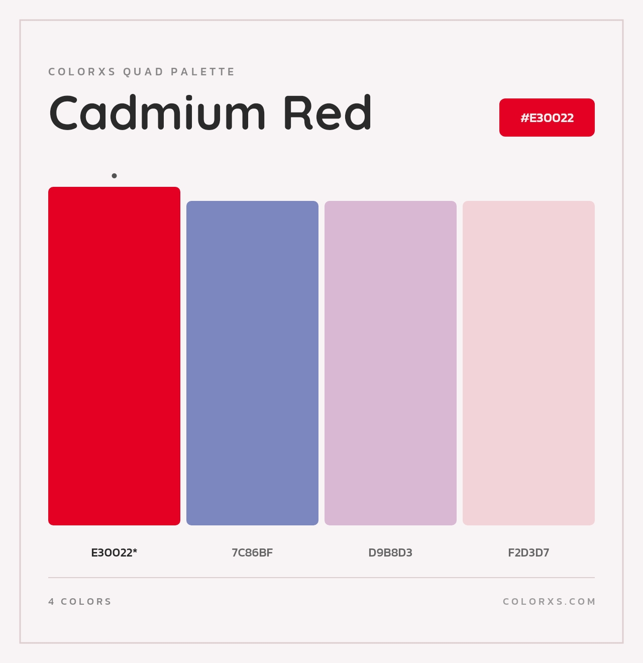 Cadmium Red - Colorxs Quad Palette
