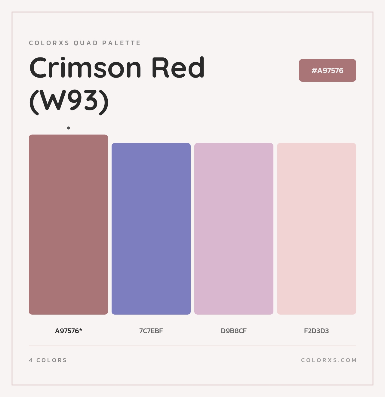 Crimson Red (W93) - Colorxs Quad Palette