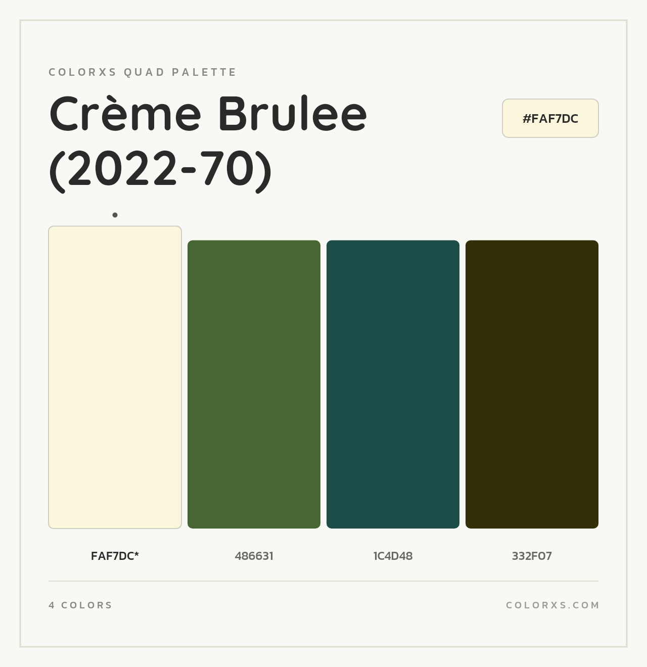 Crème Brulee (2022-70) - Colorxs Quad Palette