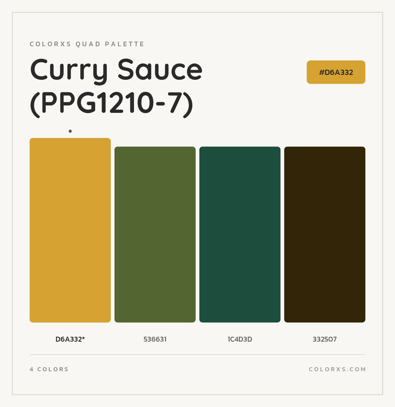 Curry Sauce (PPG1210-7) - Colorxs Quad Palette