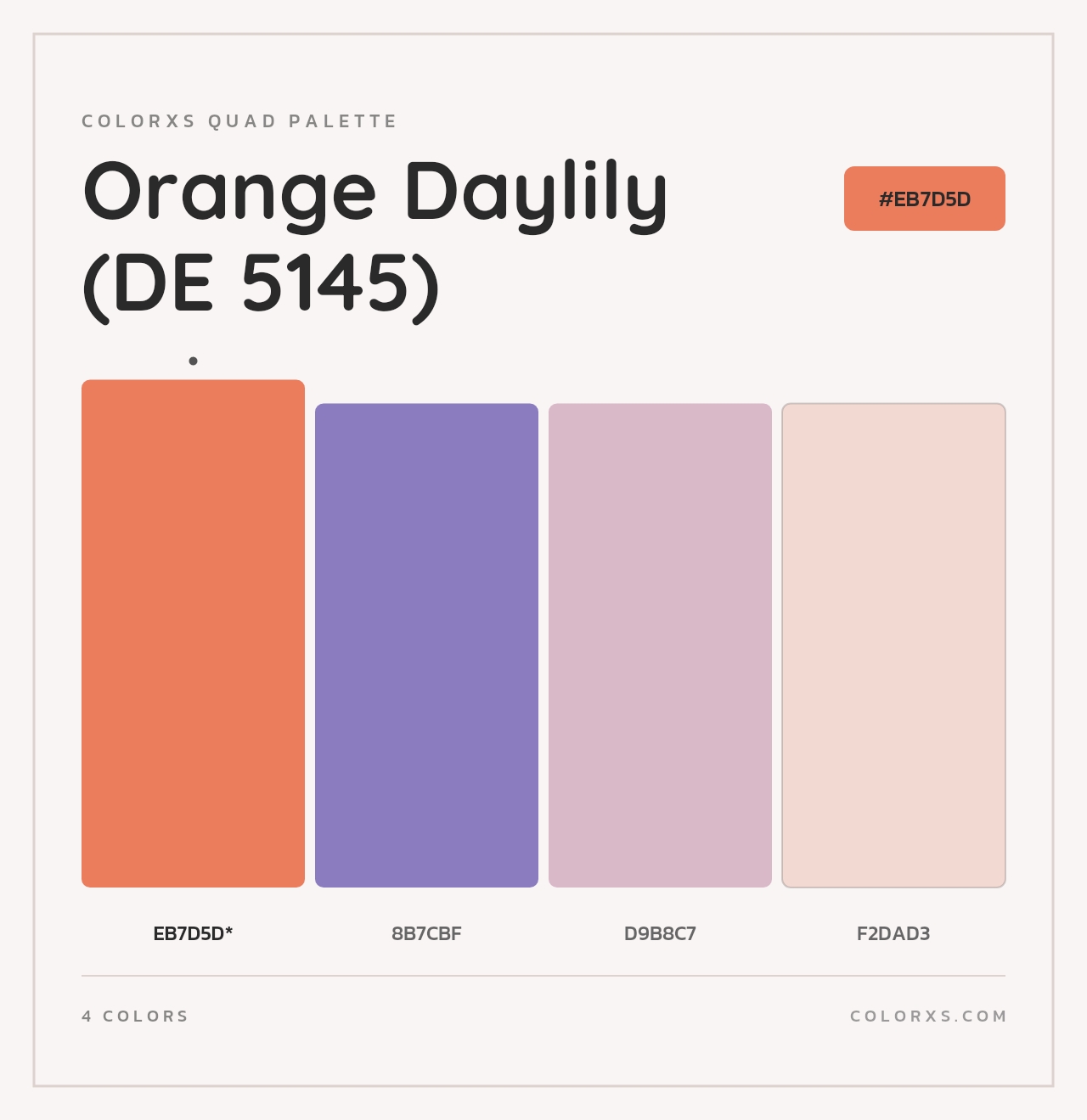 Orange Daylily (DE 5145) - Colorxs Quad Palette