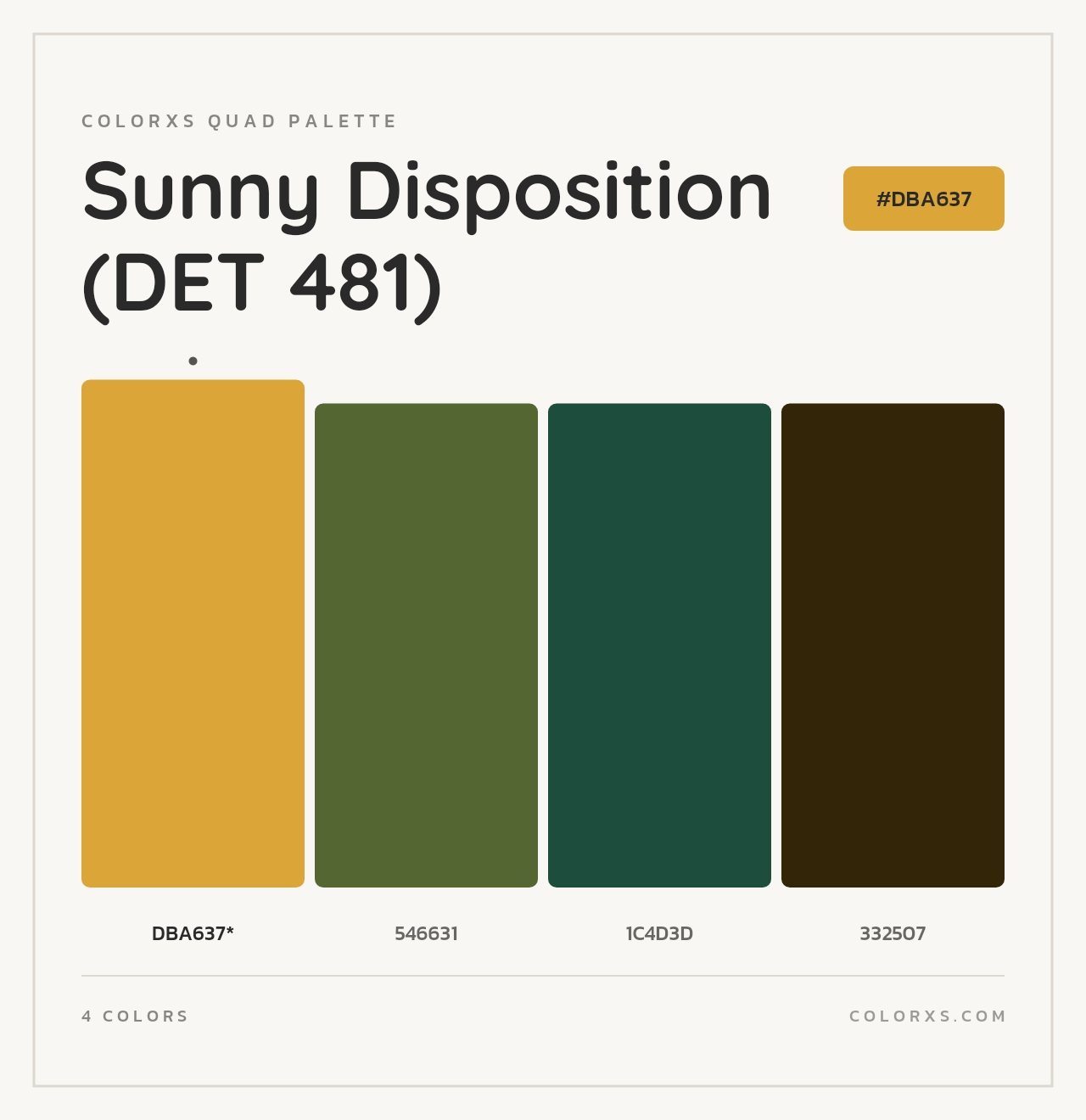 Sunny Disposition (DET 481) - Colorxs Quad Palette