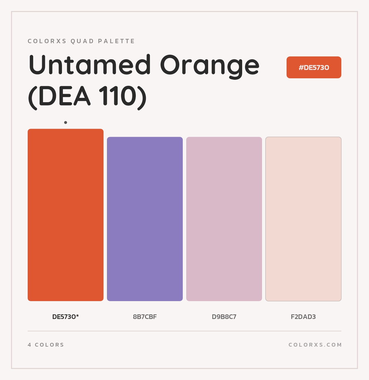 Untamed Orange (DEA 110) - Colorxs Quad Palette