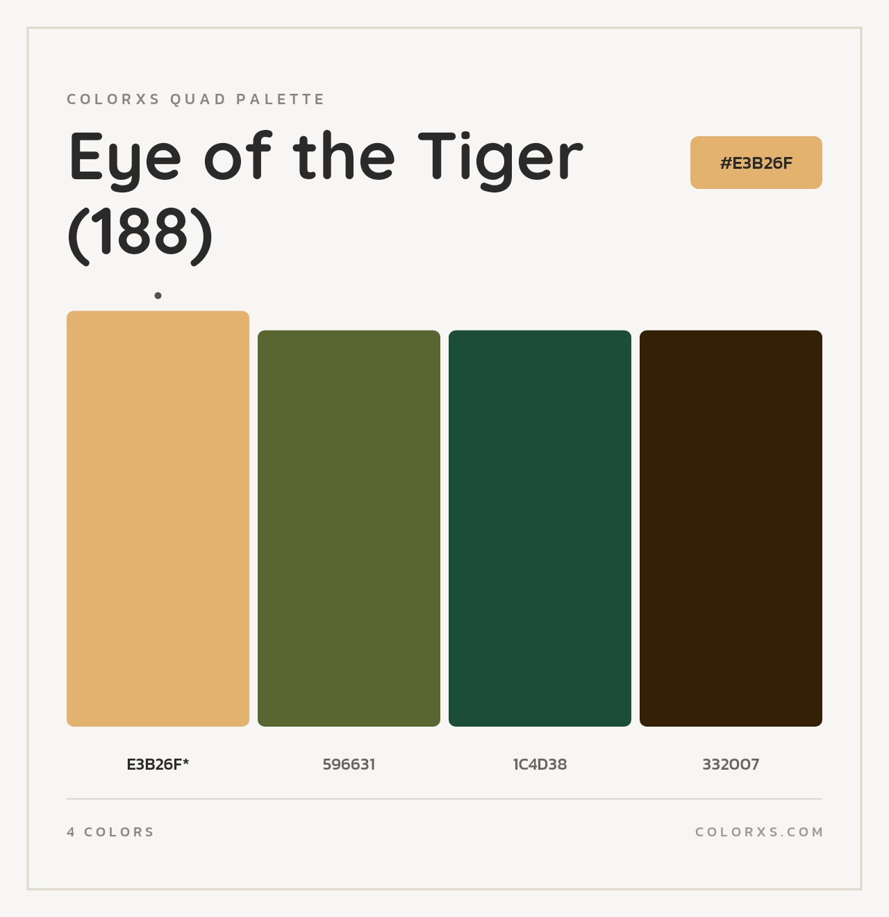 Eye of the Tiger (188) - Colorxs Quad Palette