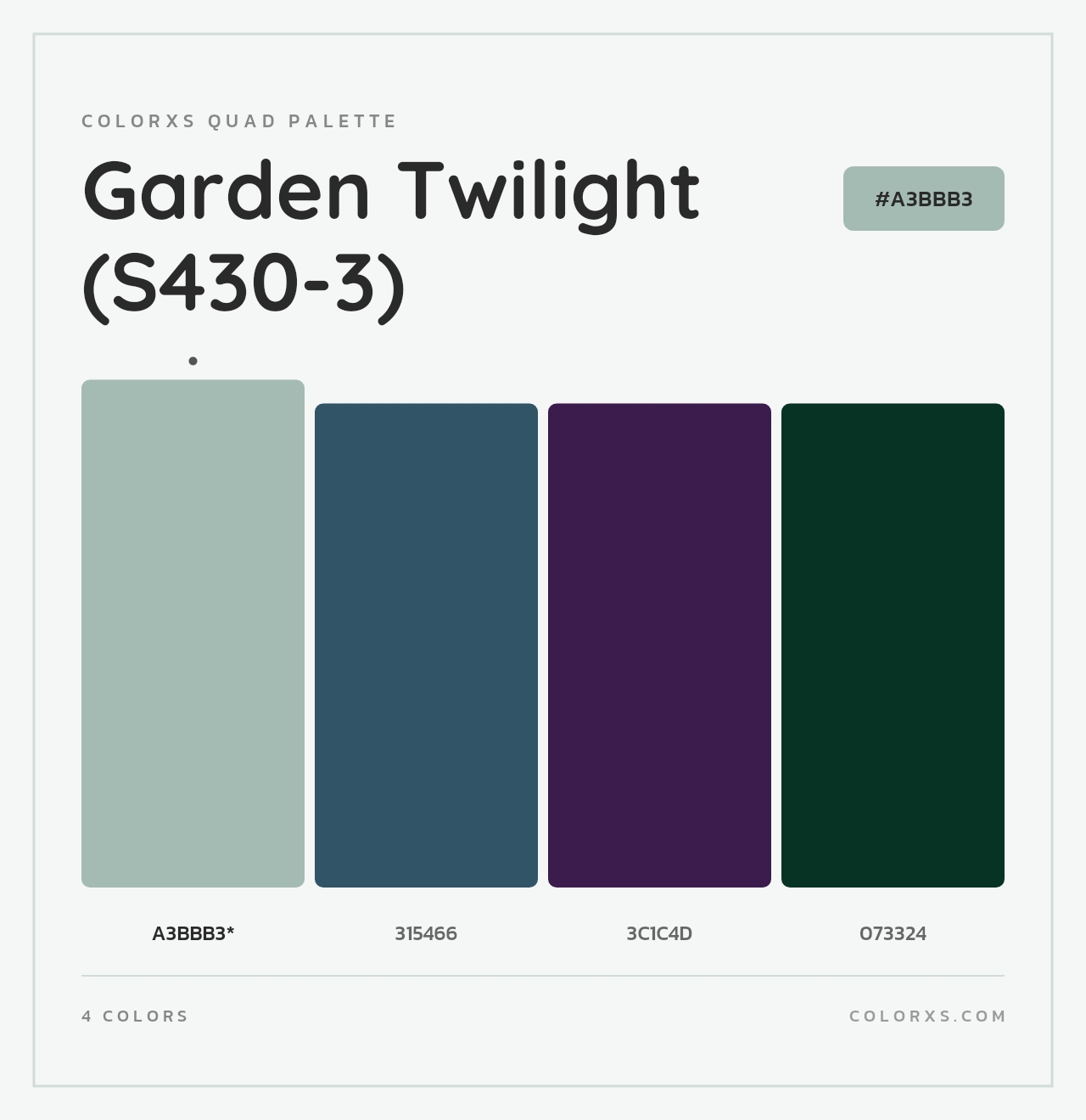 Garden Twilight (S430-3) - Colorxs Quad Palette