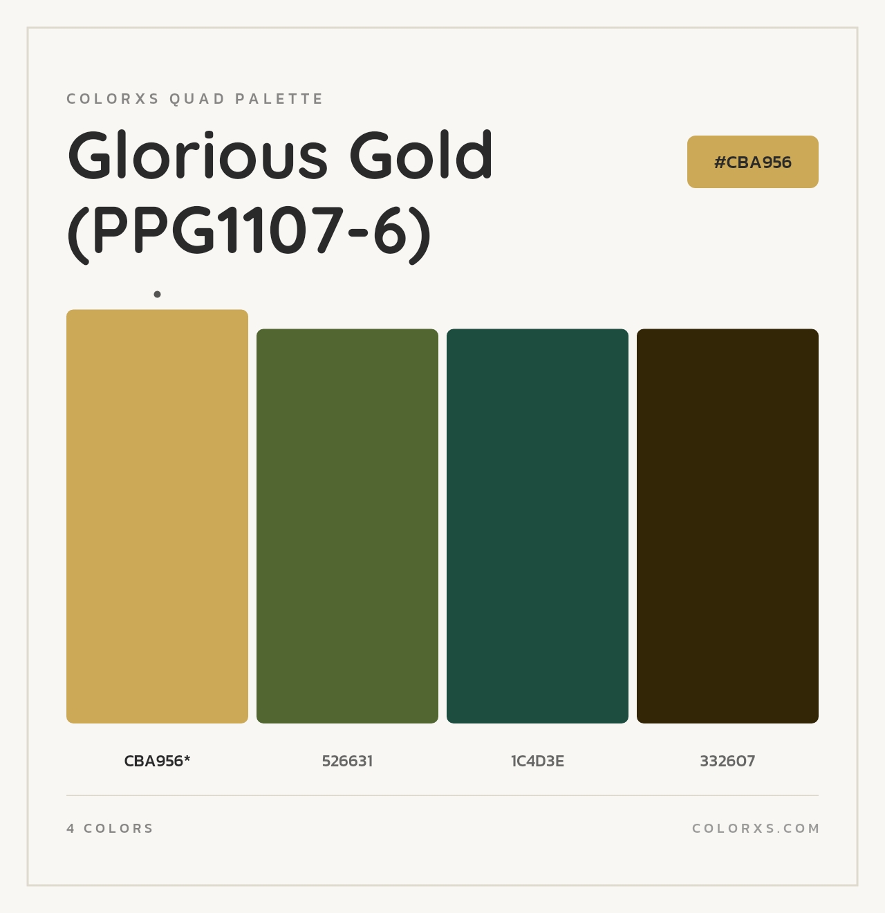 Glorious Gold (PPG1107-6) - Colorxs Quad Palette
