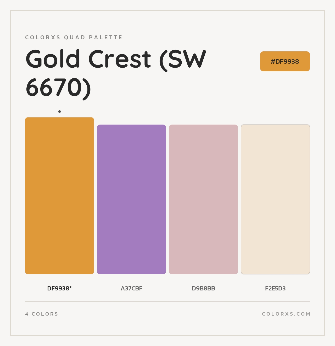 Gold Crest (SW 6670) - Colorxs Quad Palette