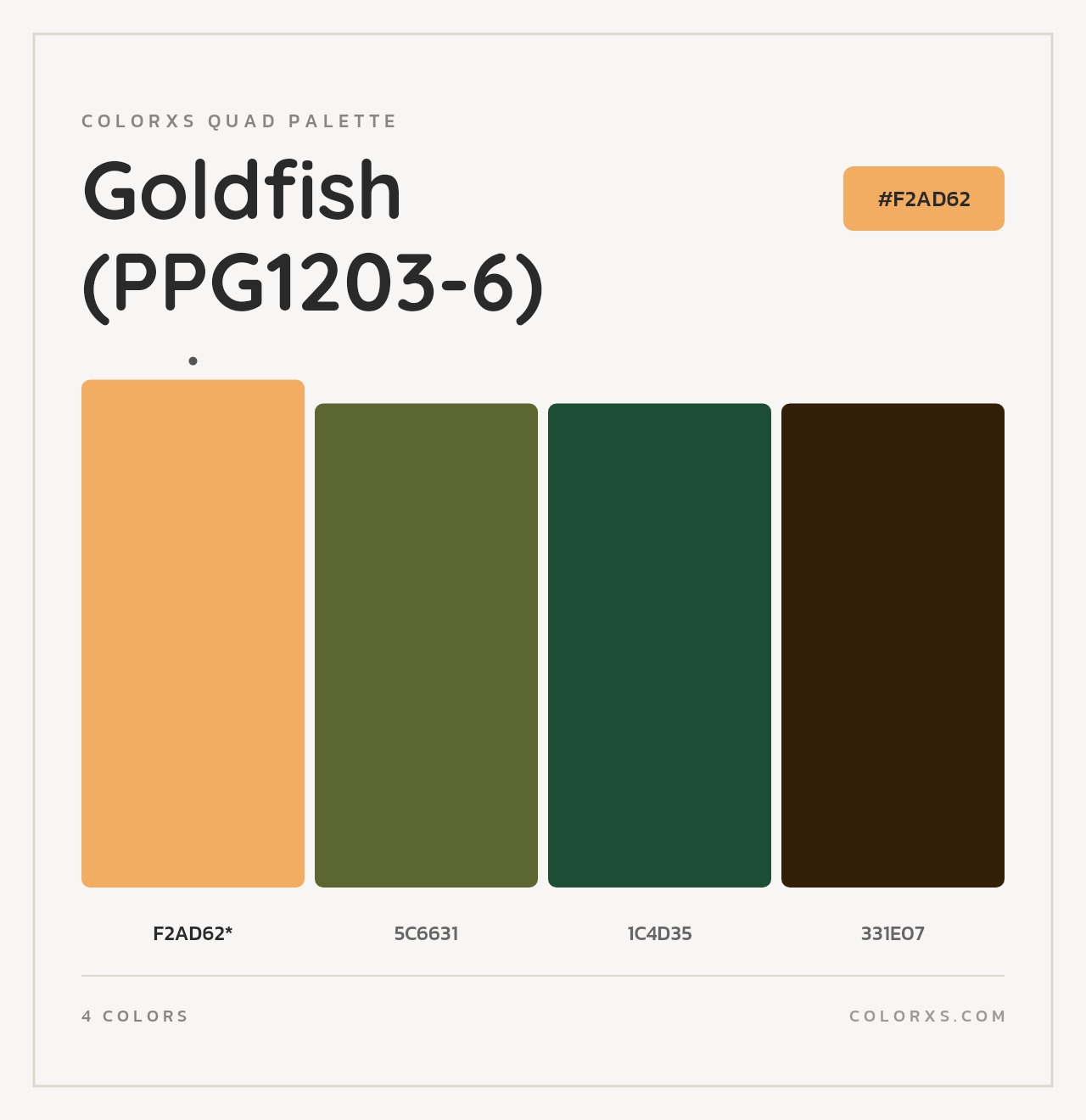 Goldfish (PPG1203-6) - Colorxs Quad Palette