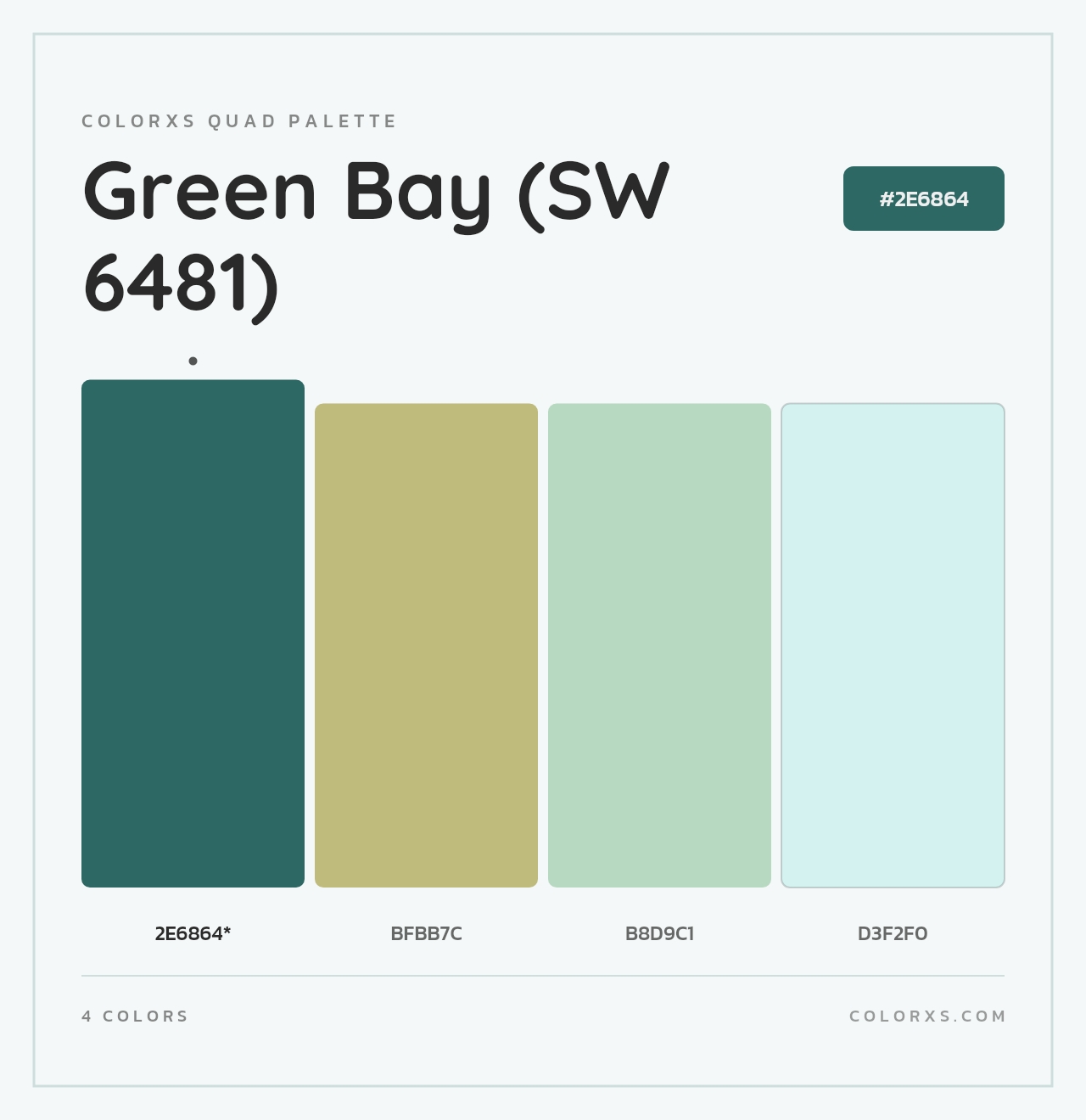 Green Bay (SW 6481) - Colorxs Quad Palette