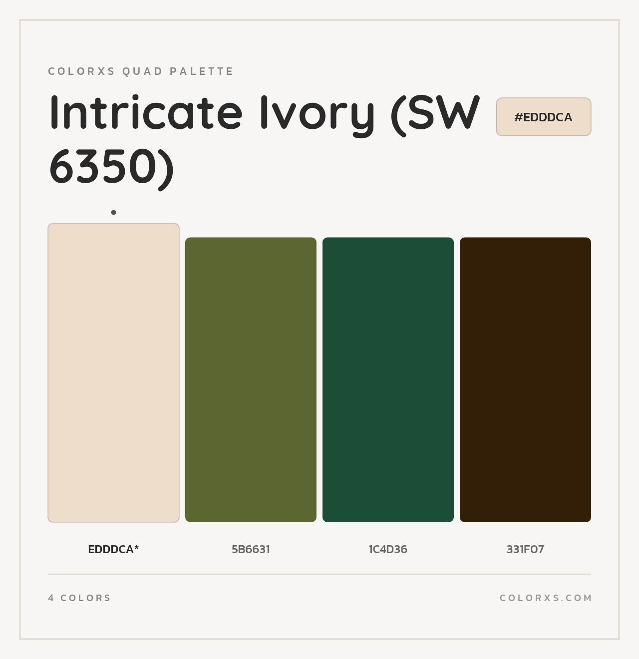 Intricate Ivory (SW 6350) - Colorxs Quad Palette