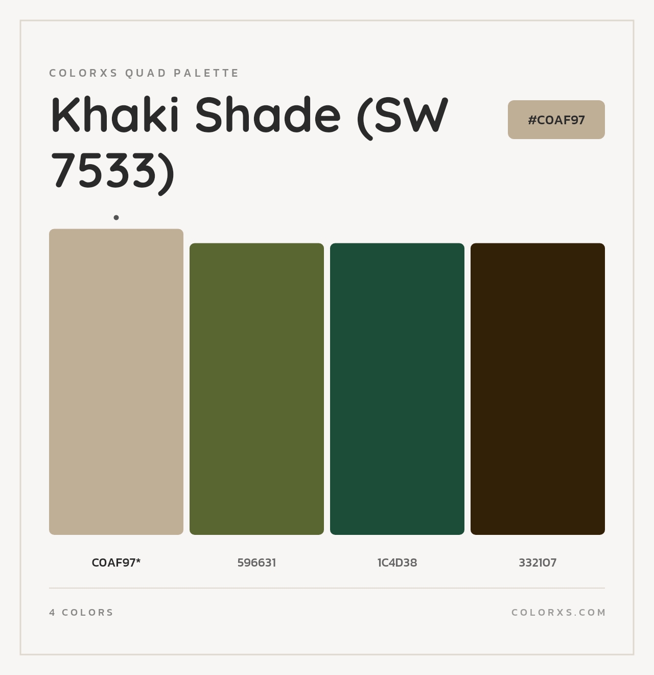 Khaki Shade (SW 7533) - Colorxs Quad Palette