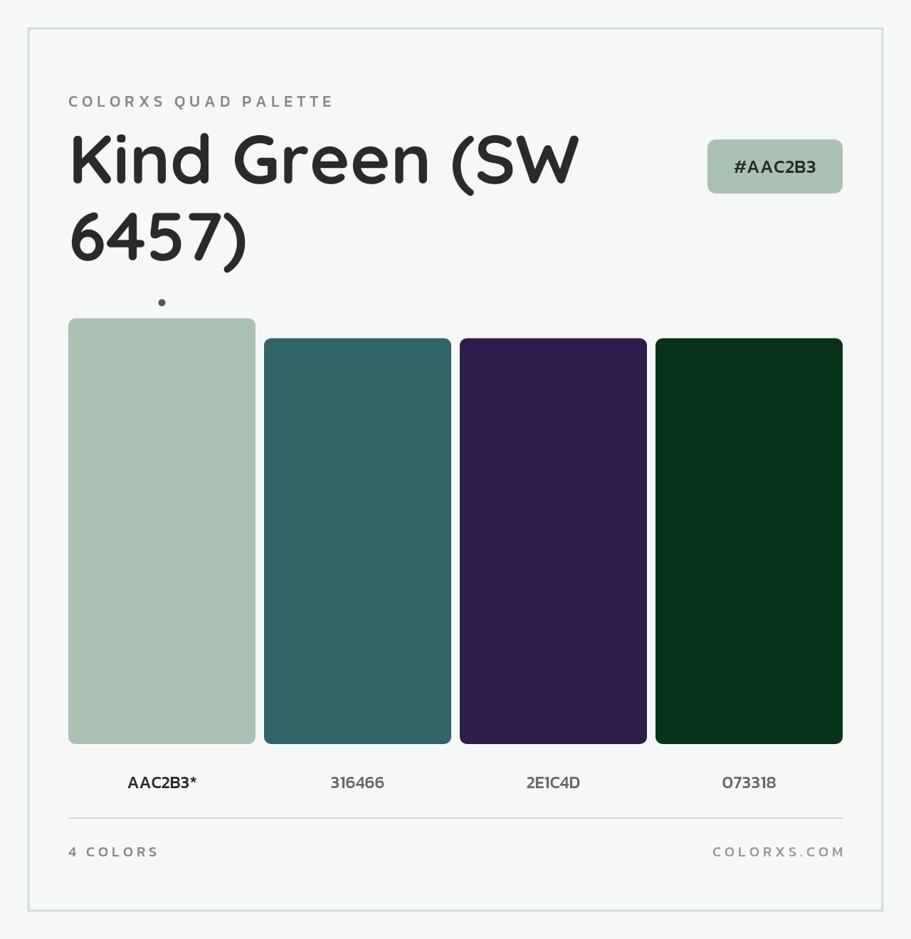 Kind Green (SW 6457) - Colorxs Quad Palette