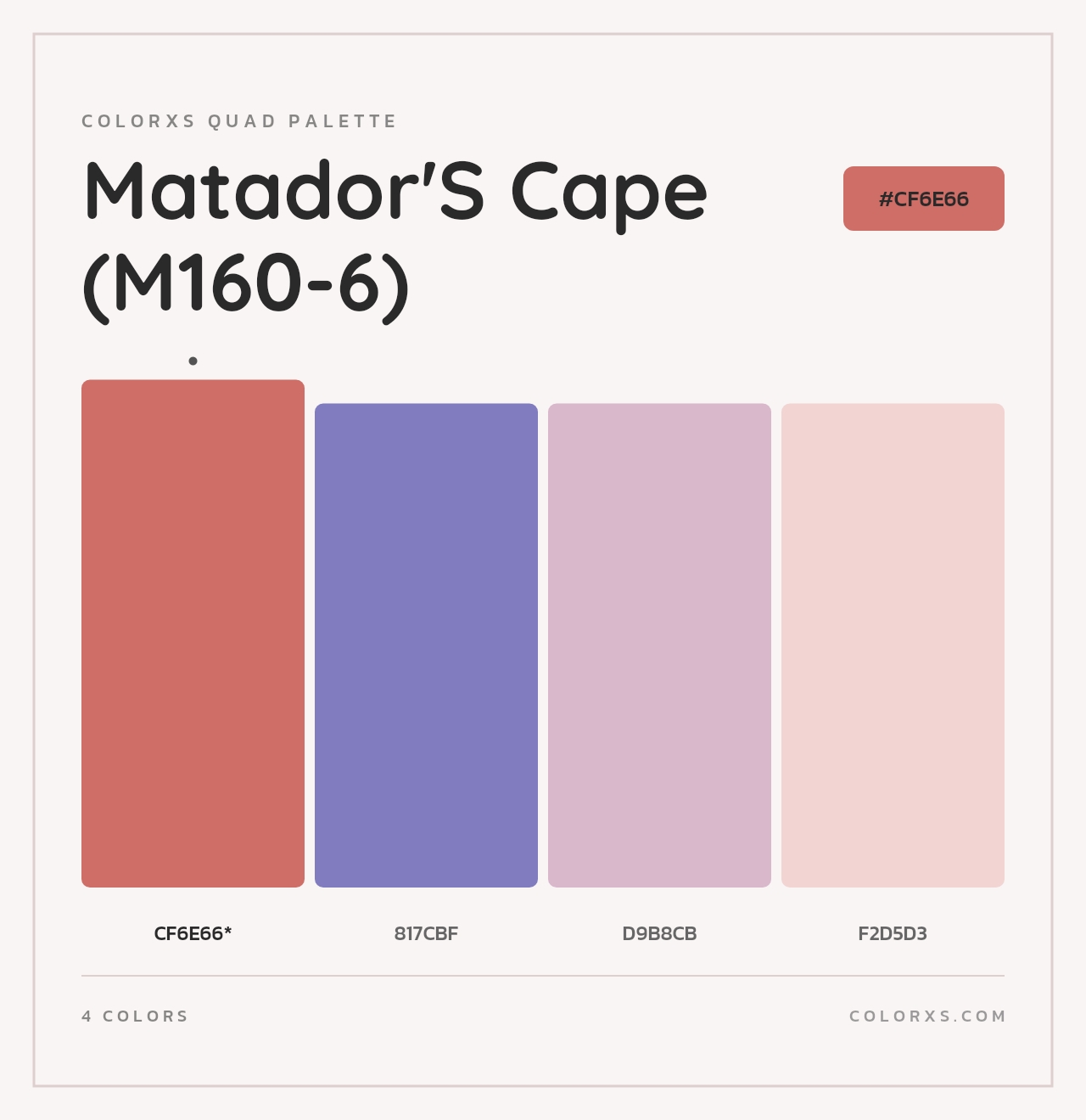 Matador'S Cape (M160-6) - Colorxs Quad Palette