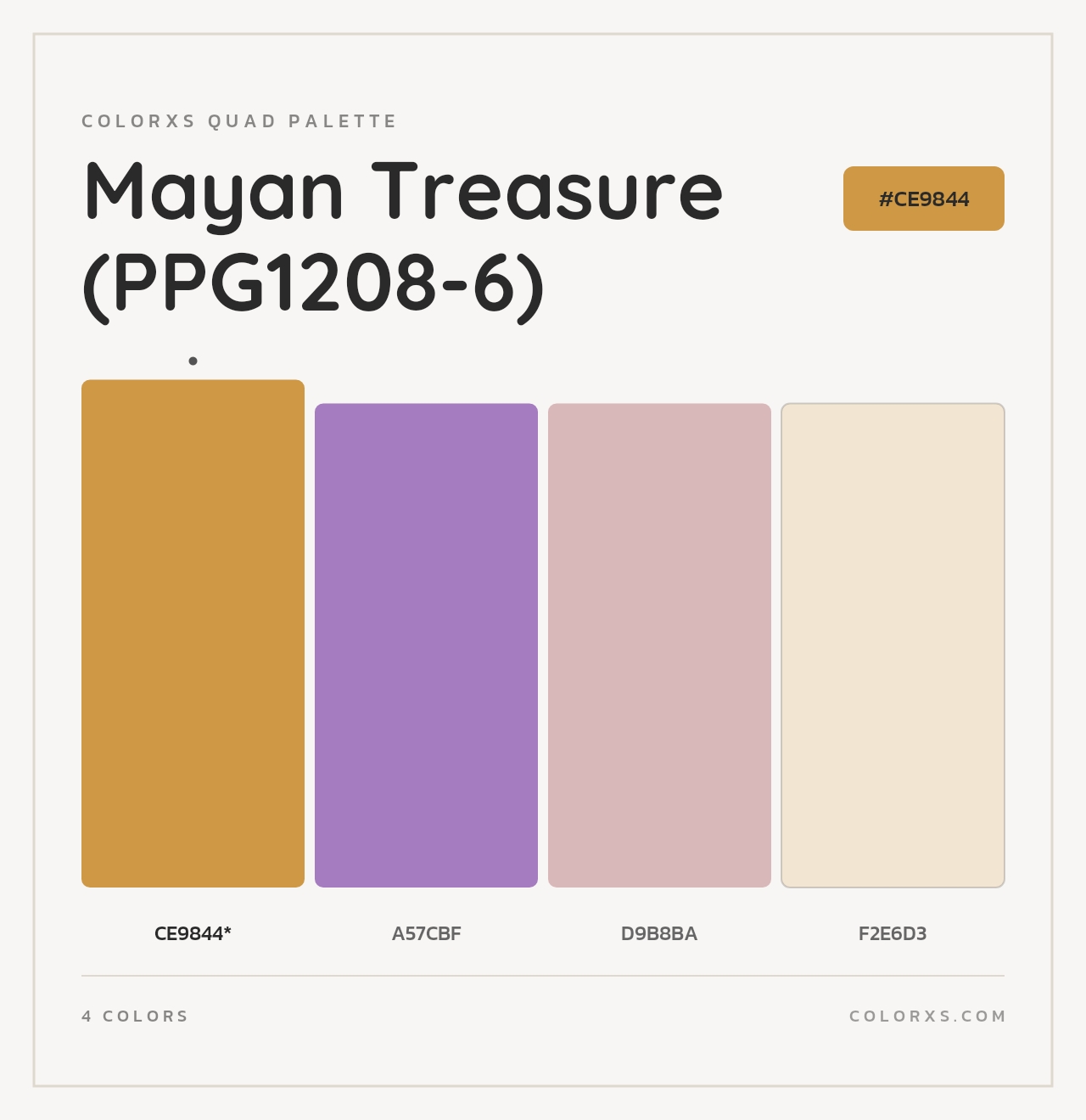 Mayan Treasure (PPG1208-6) - Colorxs Quad Palette