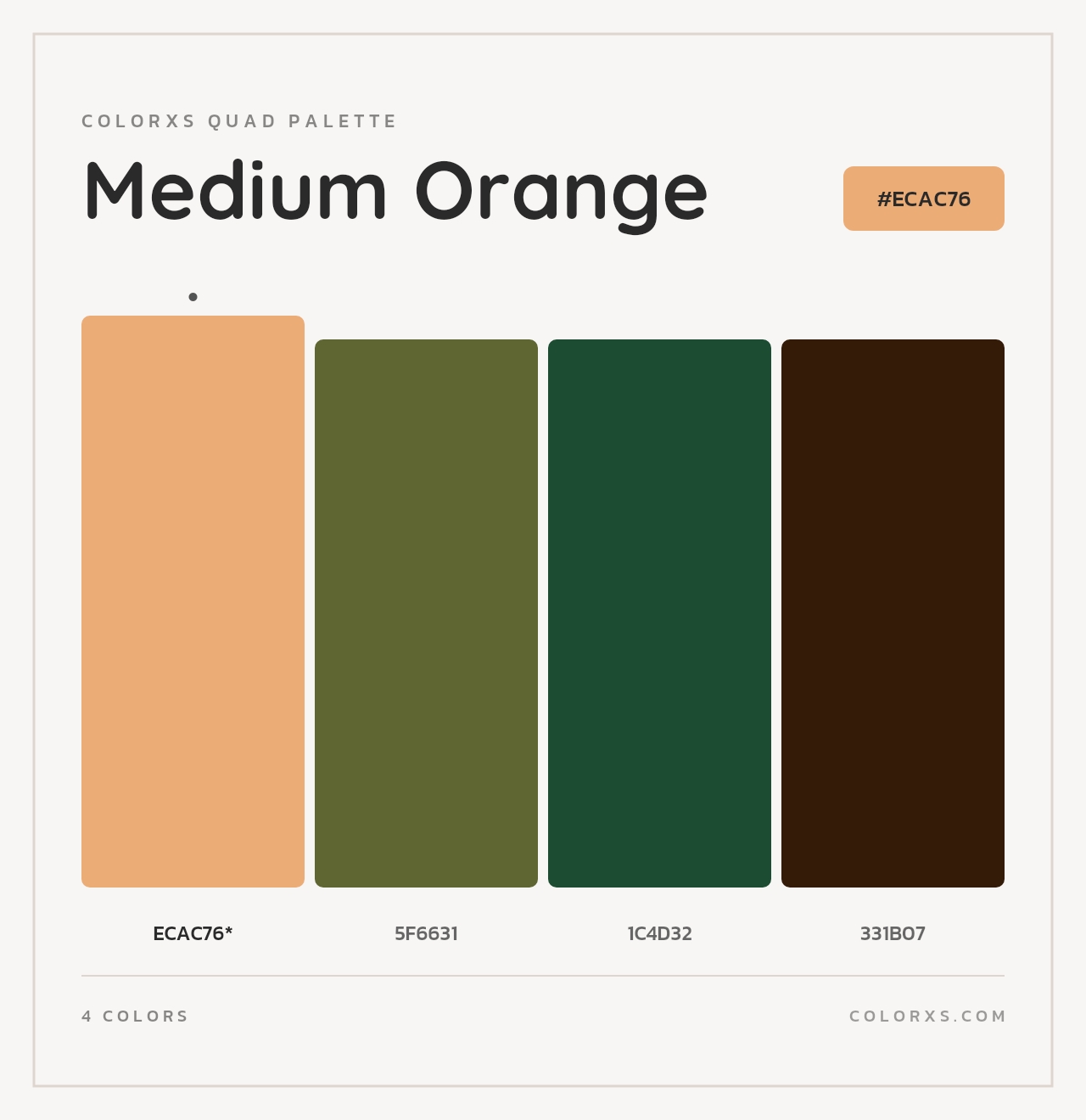 Medium Orange - Colorxs Quad Palette