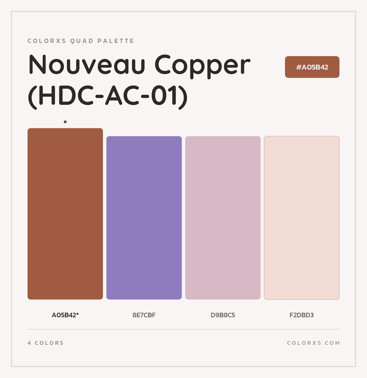 Nouveau Copper (HDC-AC-01) - Colorxs Quad Palette