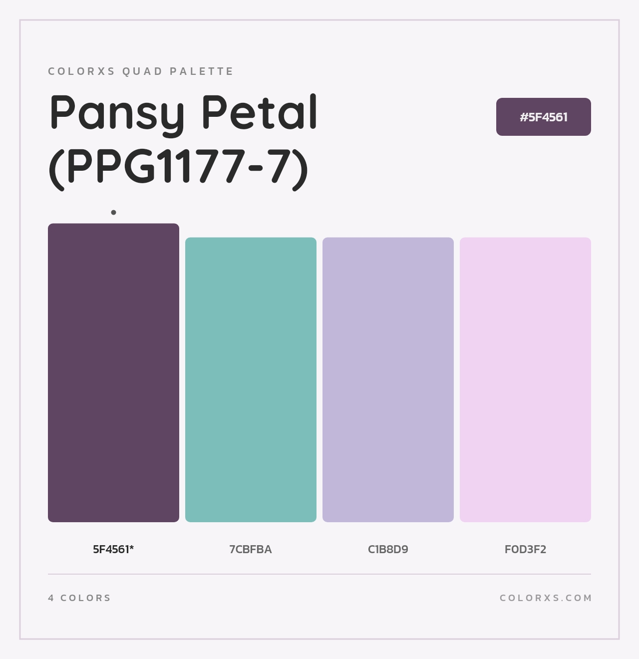 Pansy Petal (PPG1177-7) - Colorxs Quad Palette