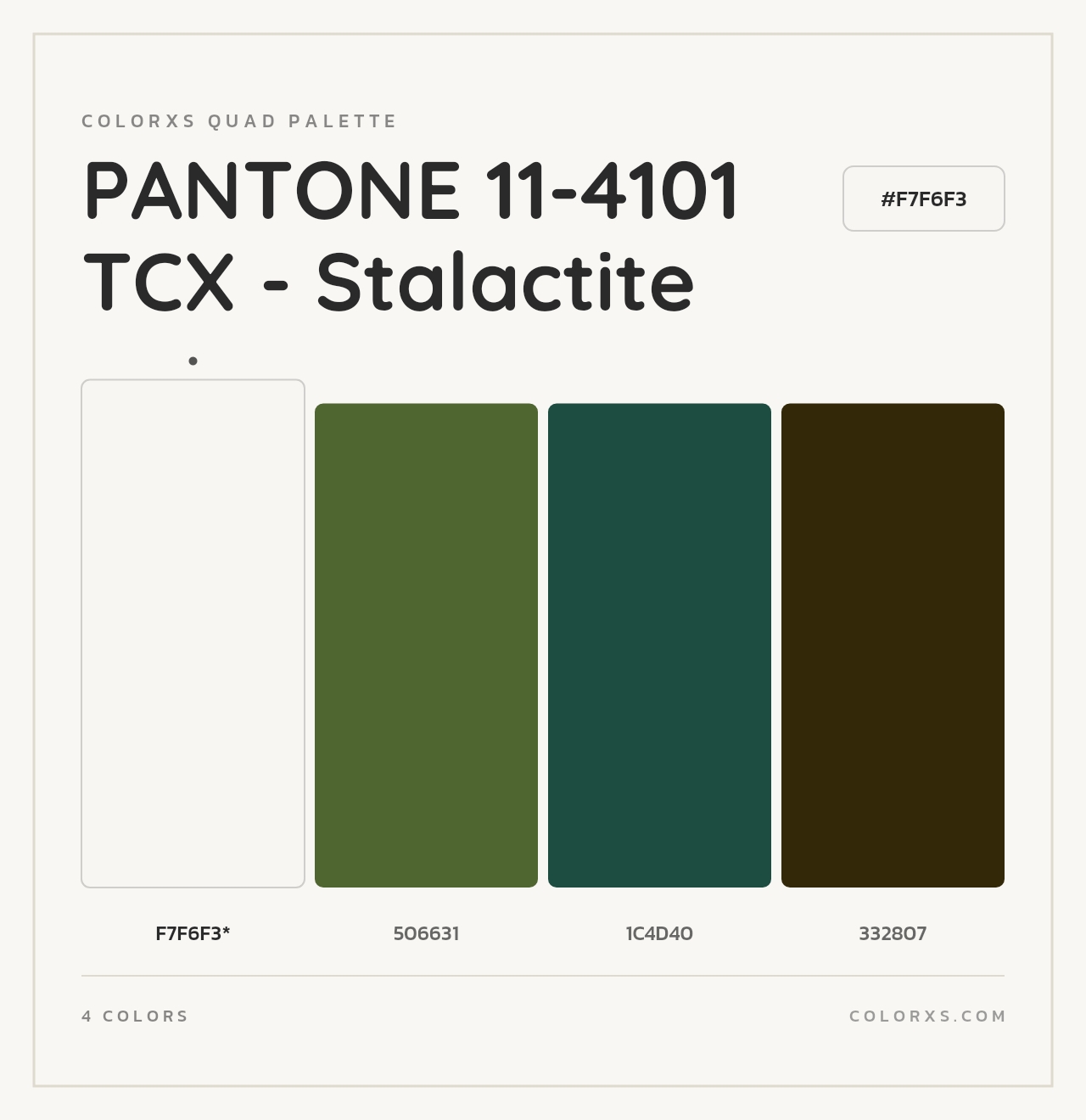 PANTONE 11-4101 TCX - Stalactite - Colorxs Quad Palette