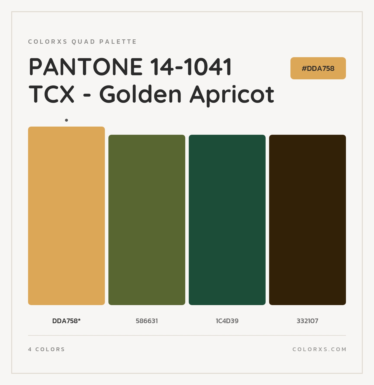 PANTONE 14-1041 TCX - Golden Apricot - Colorxs Quad Palette