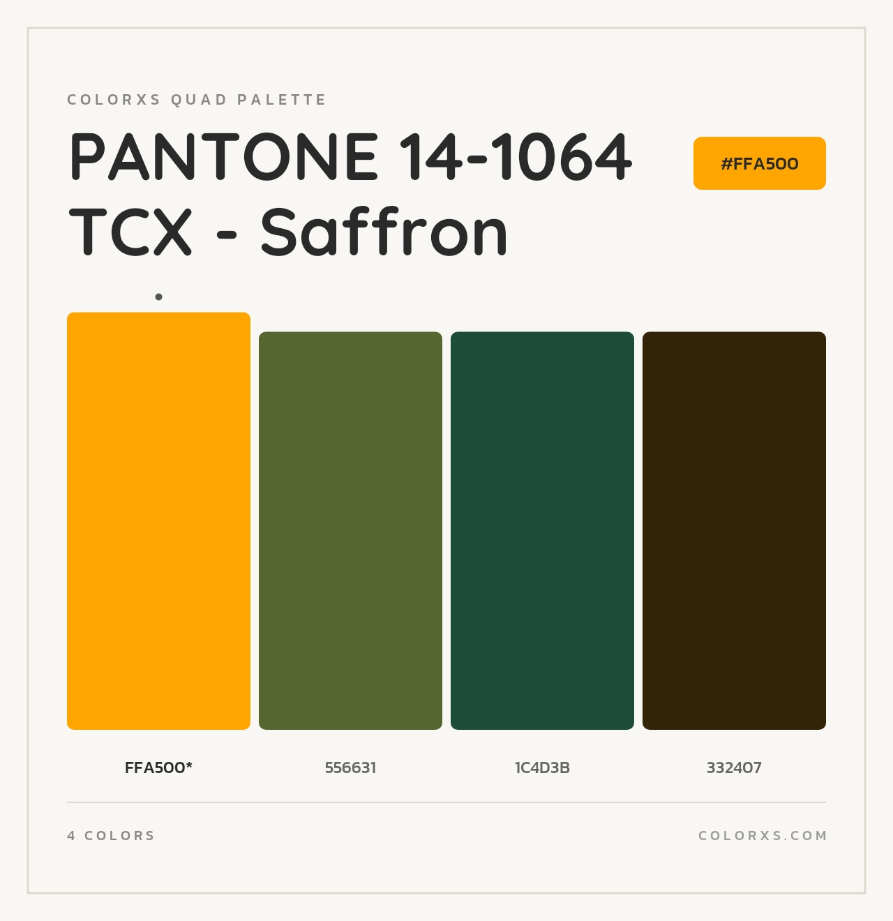 PANTONE 14-1064 TCX - Saffron - Colorxs Quad Palette