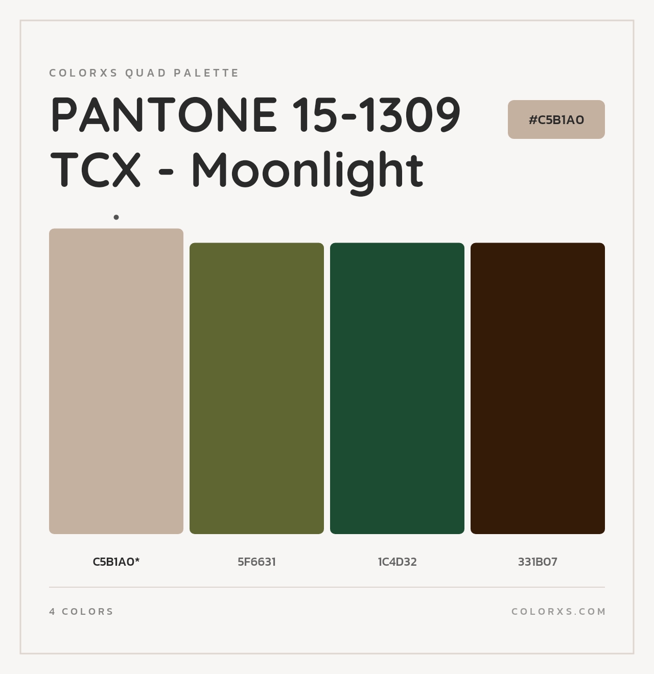PANTONE 15-1309 TCX - Moonlight - Colorxs Quad Palette