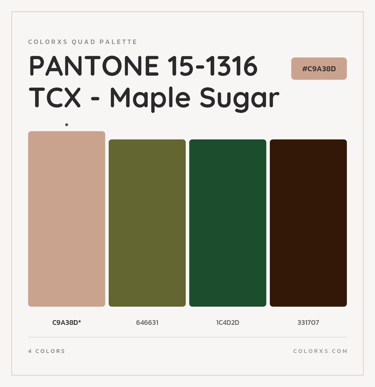 PANTONE 15-1316 TCX - Maple Sugar - Colorxs Quad Palette