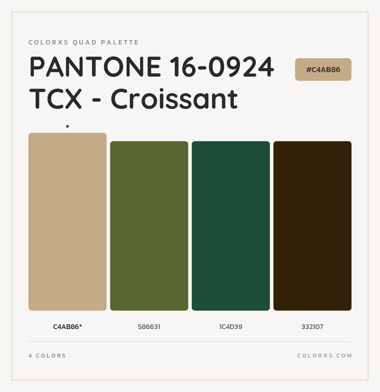 PANTONE 16-0924 TCX - Croissant - Colorxs Quad Palette