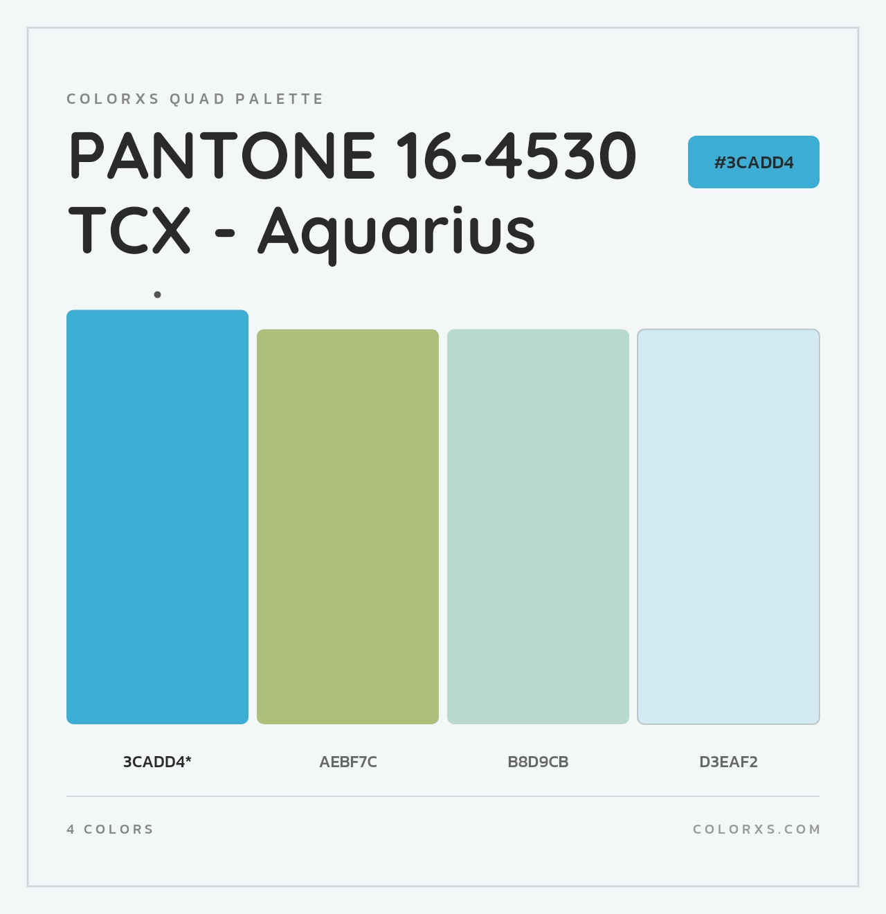 PANTONE 16-4530 TCX - Aquarius - Colorxs Quad Palette