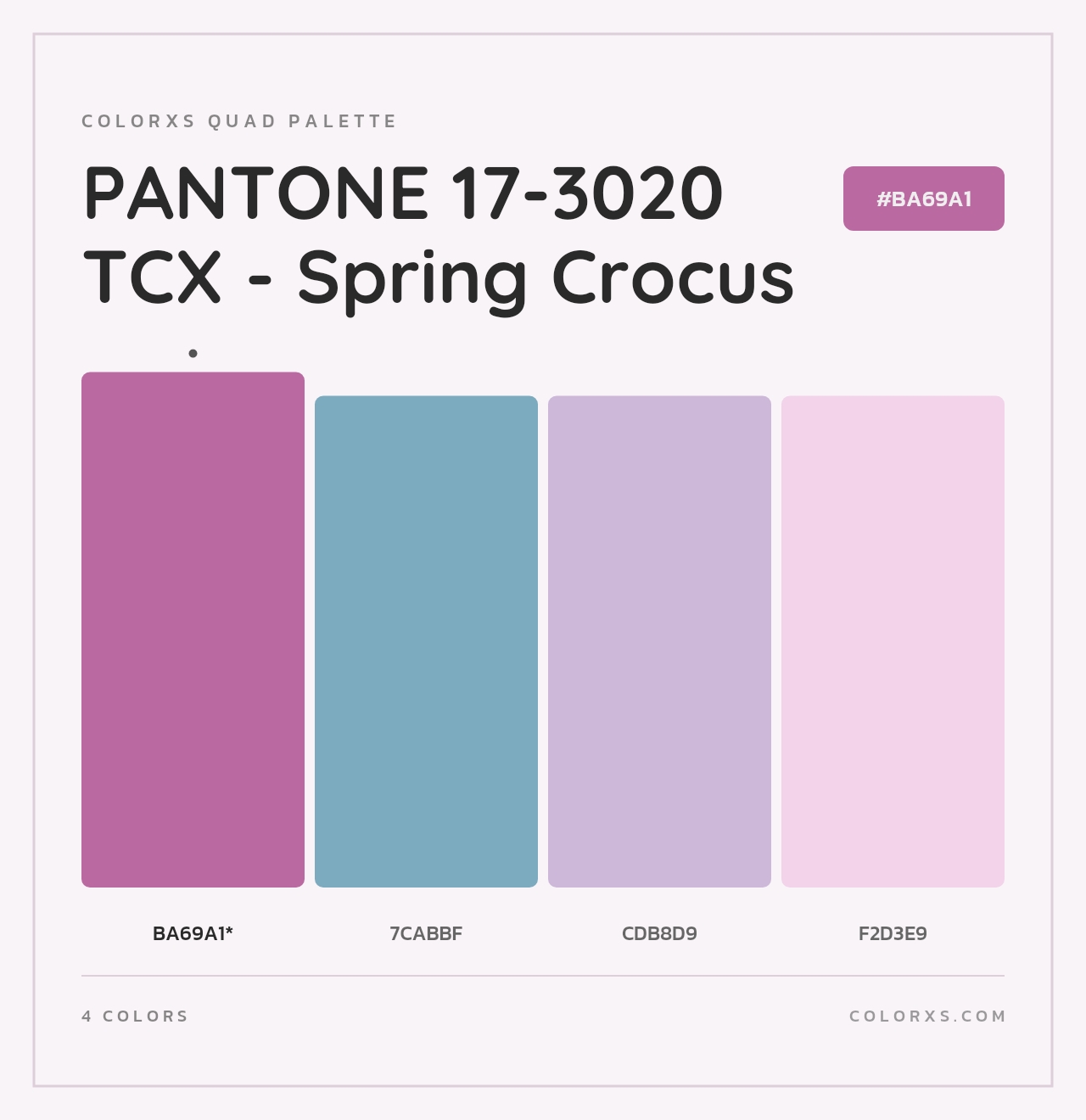 PANTONE 17-3020 TCX - Spring Crocus - Colorxs Quad Palette