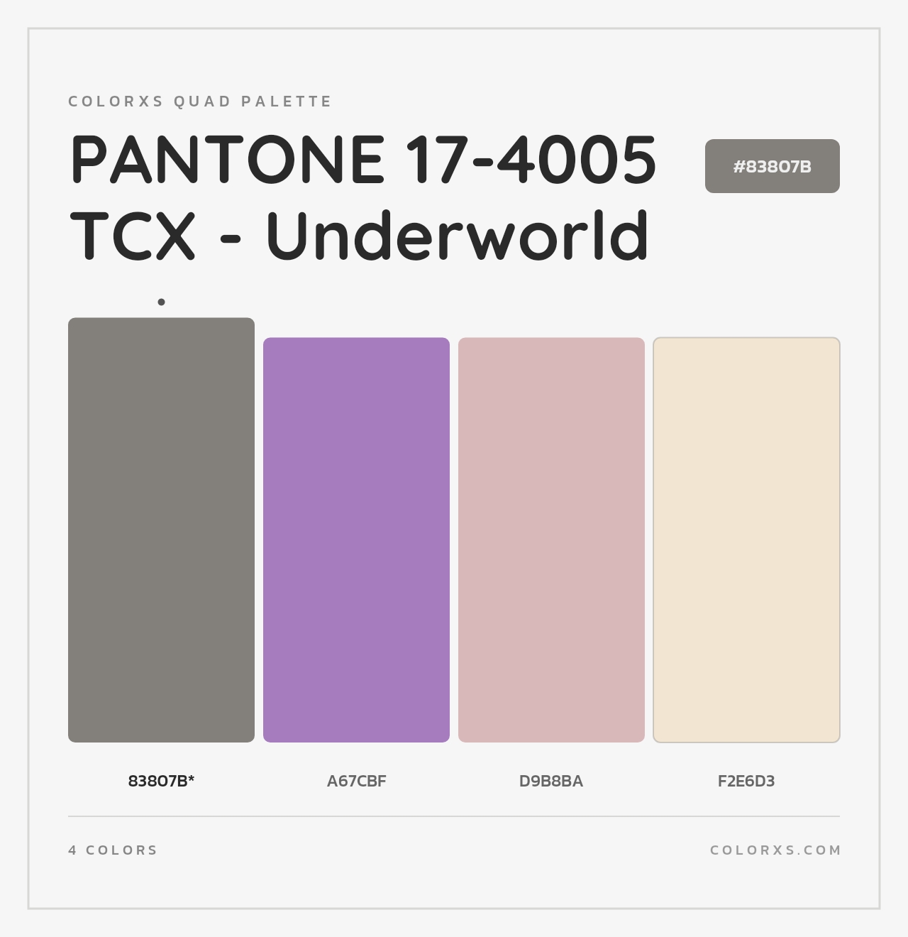 PANTONE 17-4005 TCX - Underworld - Colorxs Quad Palette