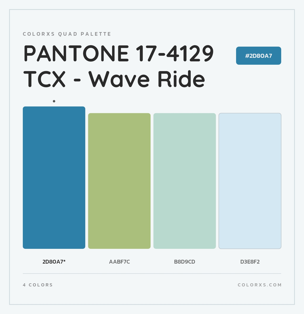 PANTONE 17-4129 TCX - Wave Ride - Colorxs Quad Palette