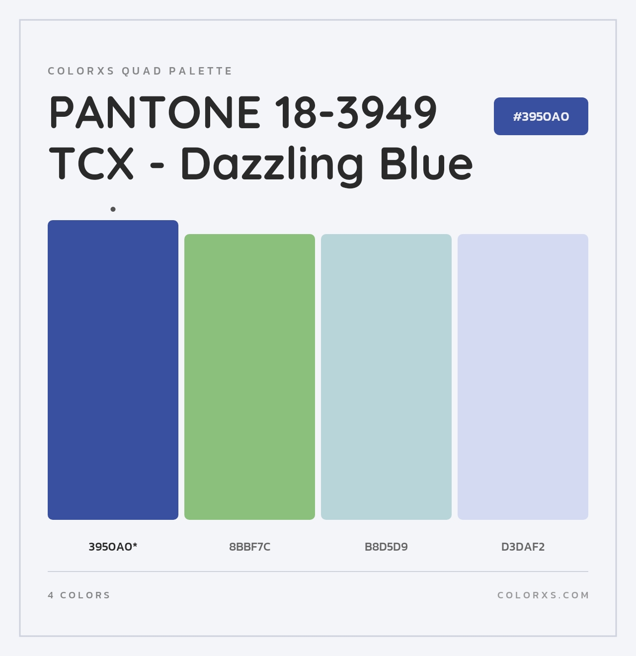 PANTONE 18-3949 TCX - Dazzling Blue - Colorxs Quad Palette