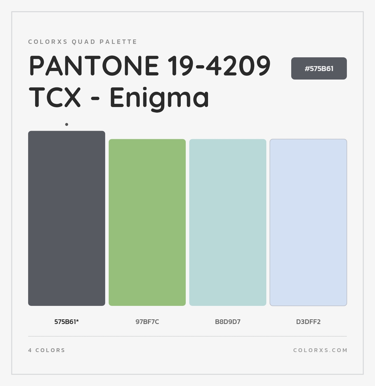 PANTONE 19-4209 TCX - Enigma - Colorxs Quad Palette