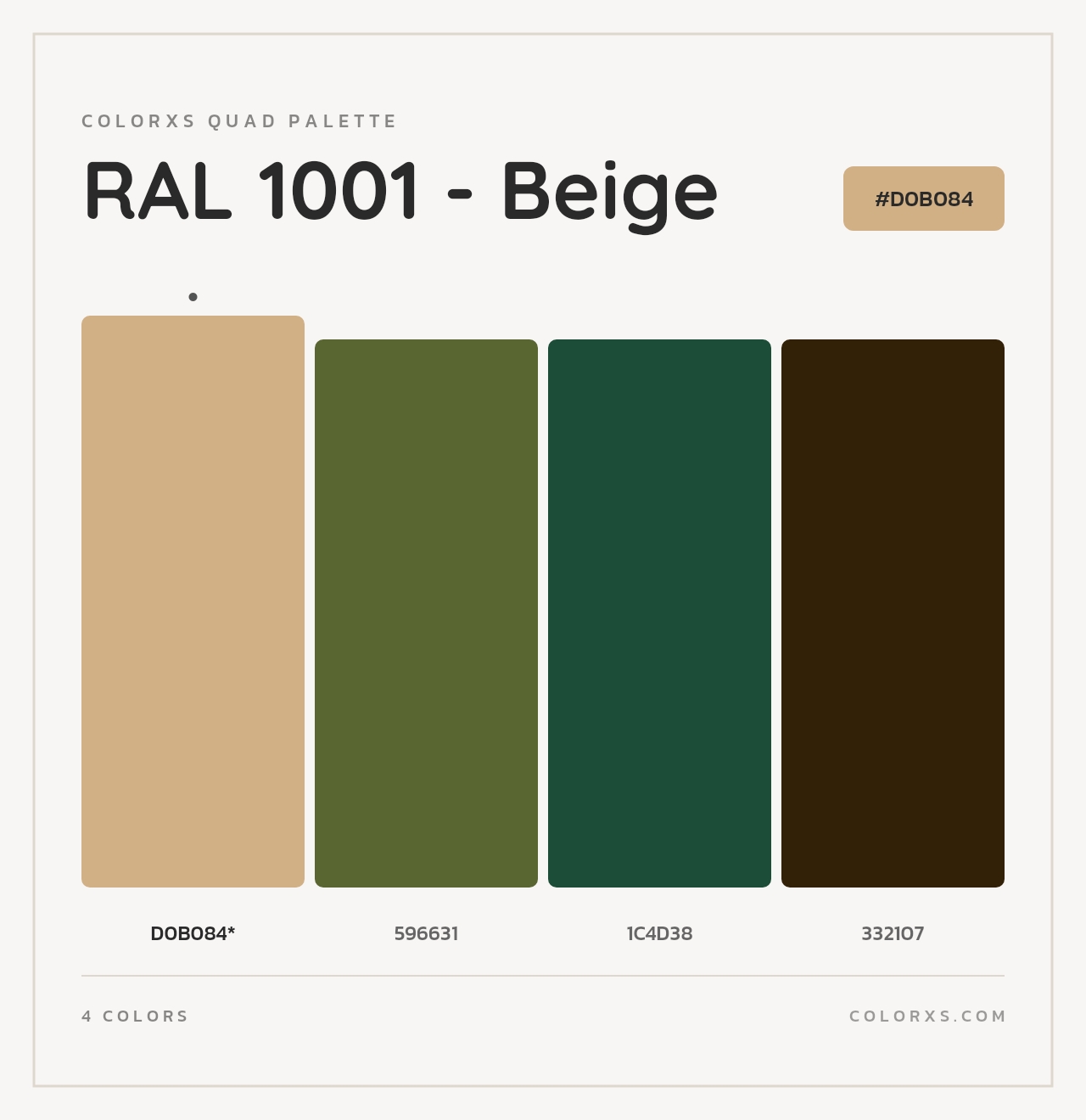 RAL 1001 - Beige - Colorxs Quad Palette