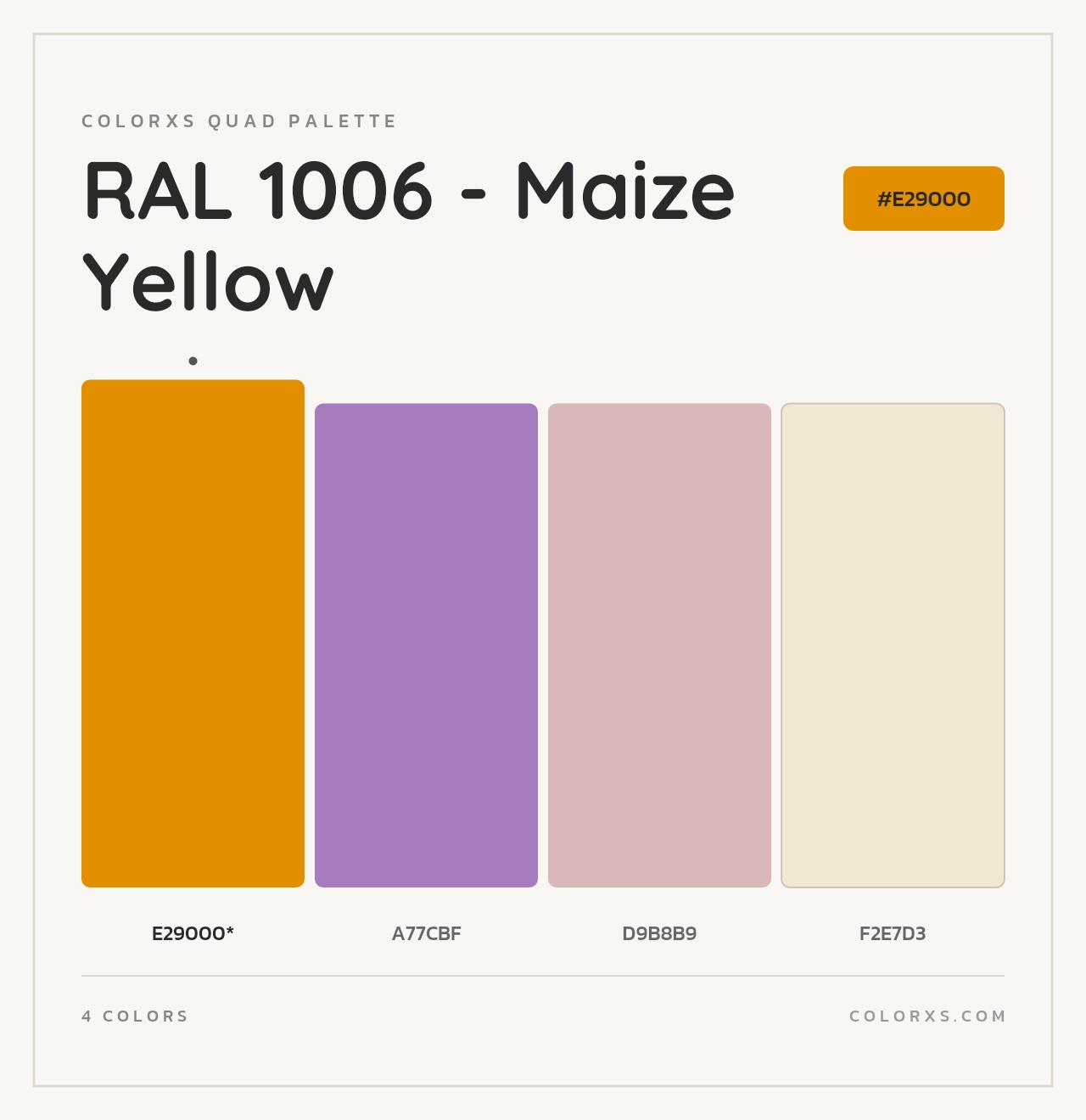 RAL 1006 - Maize Yellow - Colorxs Quad Palette
