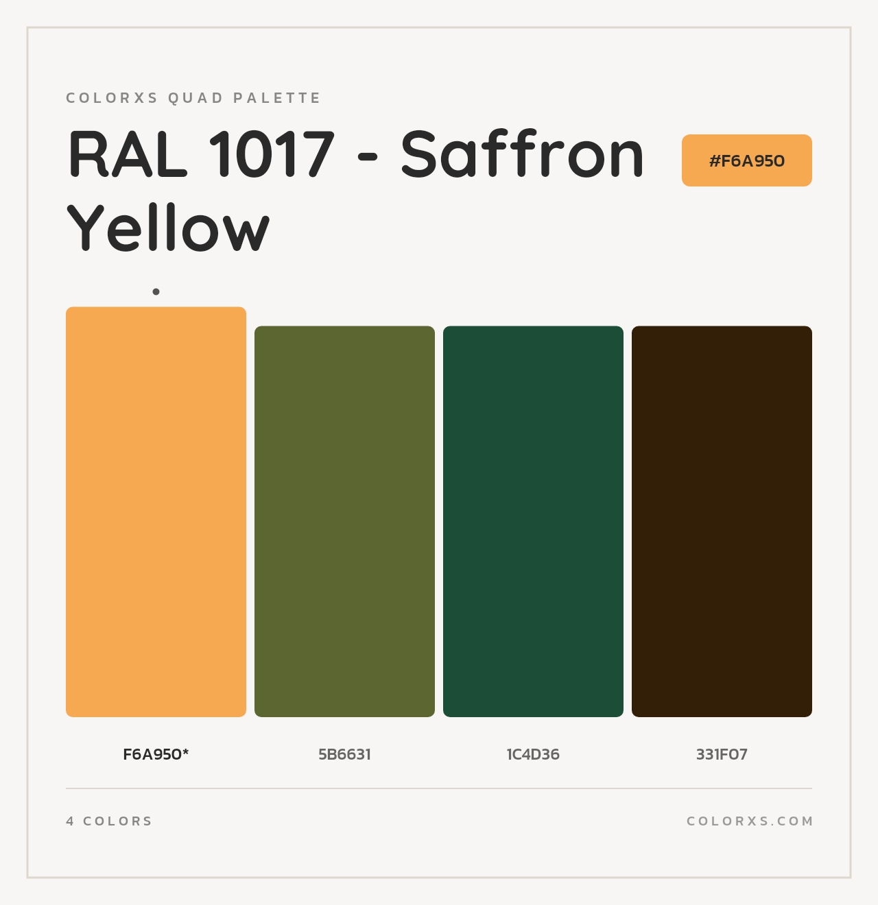 RAL 1017 - Saffron Yellow - Colorxs Quad Palette