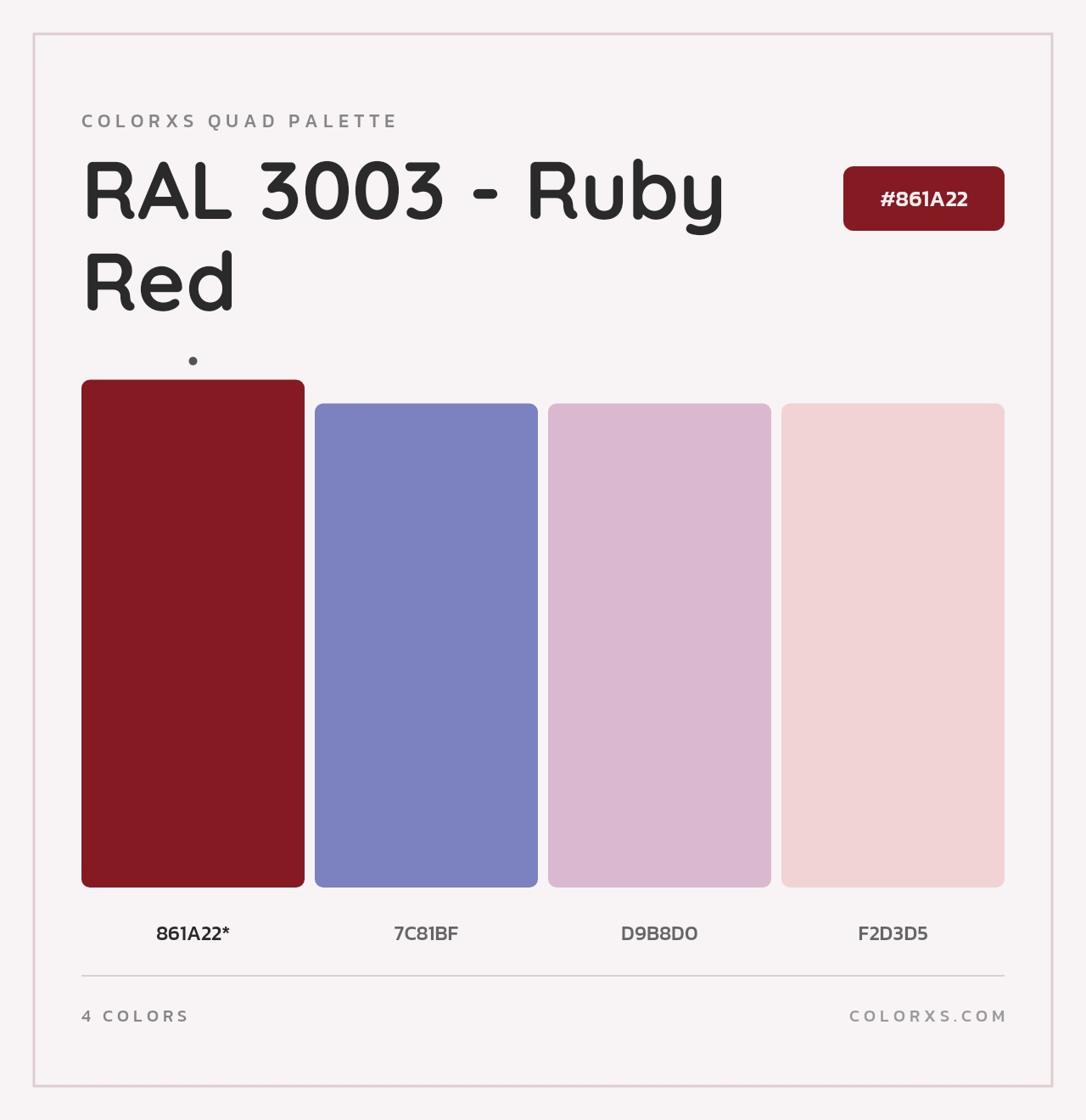RAL 3003 - Ruby Red - Colorxs Quad Palette