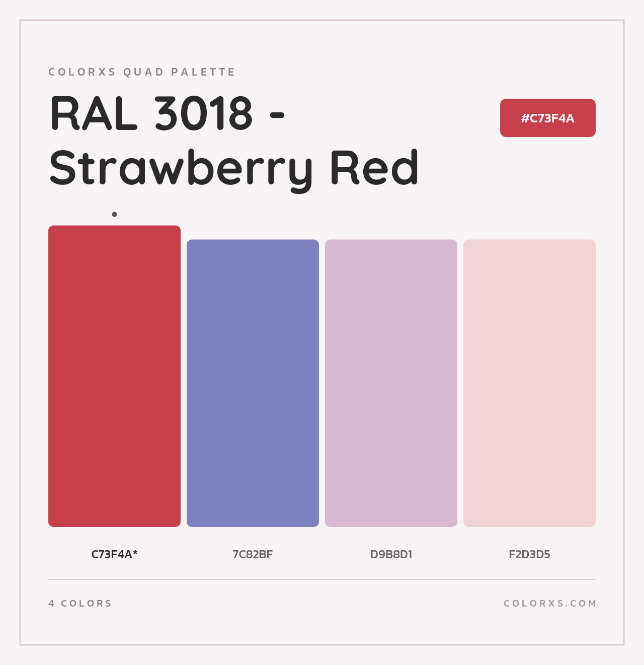 RAL 3018 - Strawberry Red - Colorxs Quad Palette