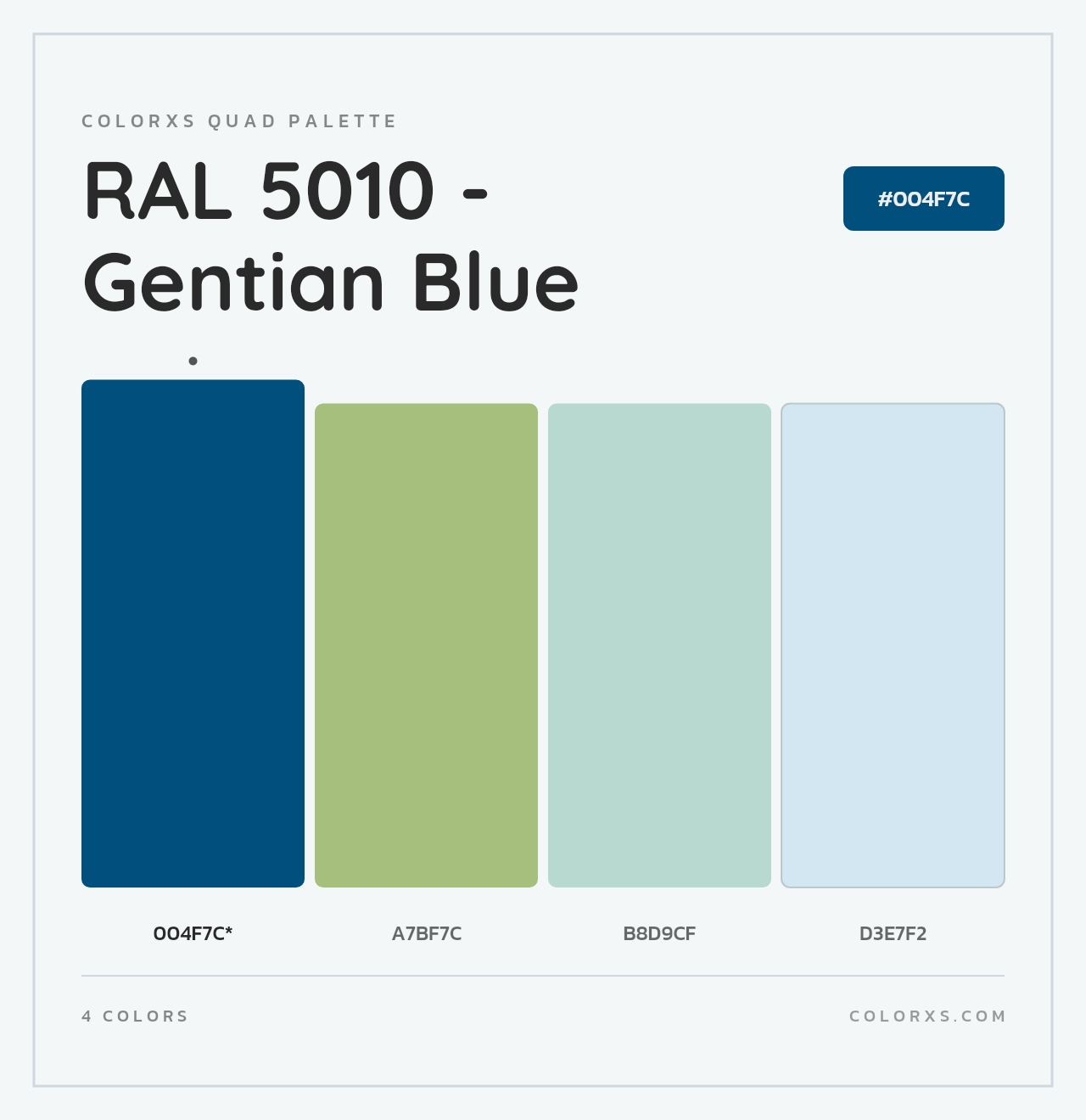 RAL 5010 - Gentian Blue - Colorxs Quad Palette