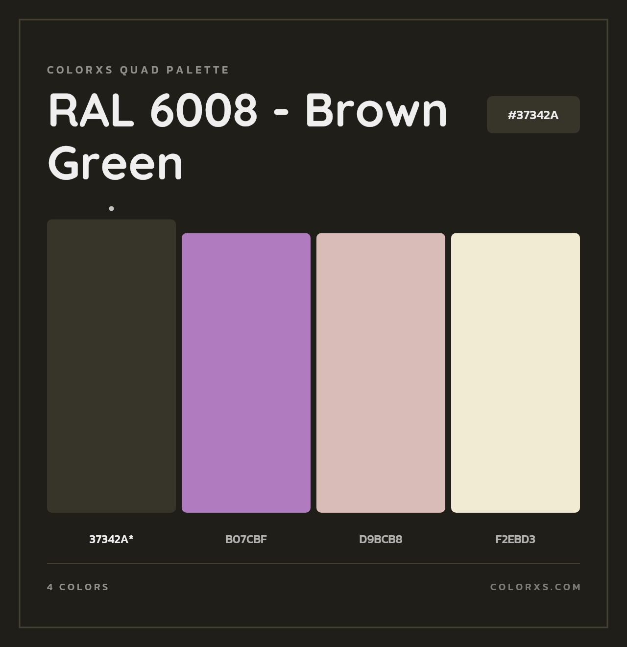 RAL 6008 - Brown Green - Colorxs Quad Palette