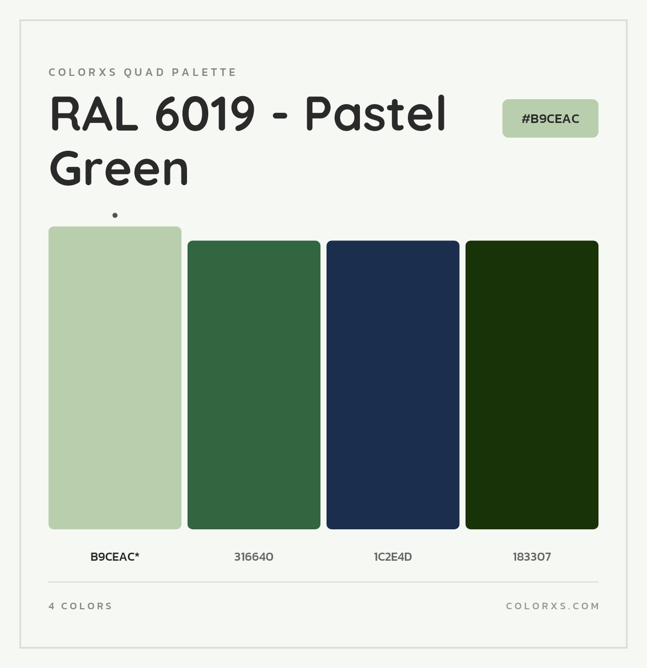 RAL 6019 - Pastel Green - Colorxs Quad Palette