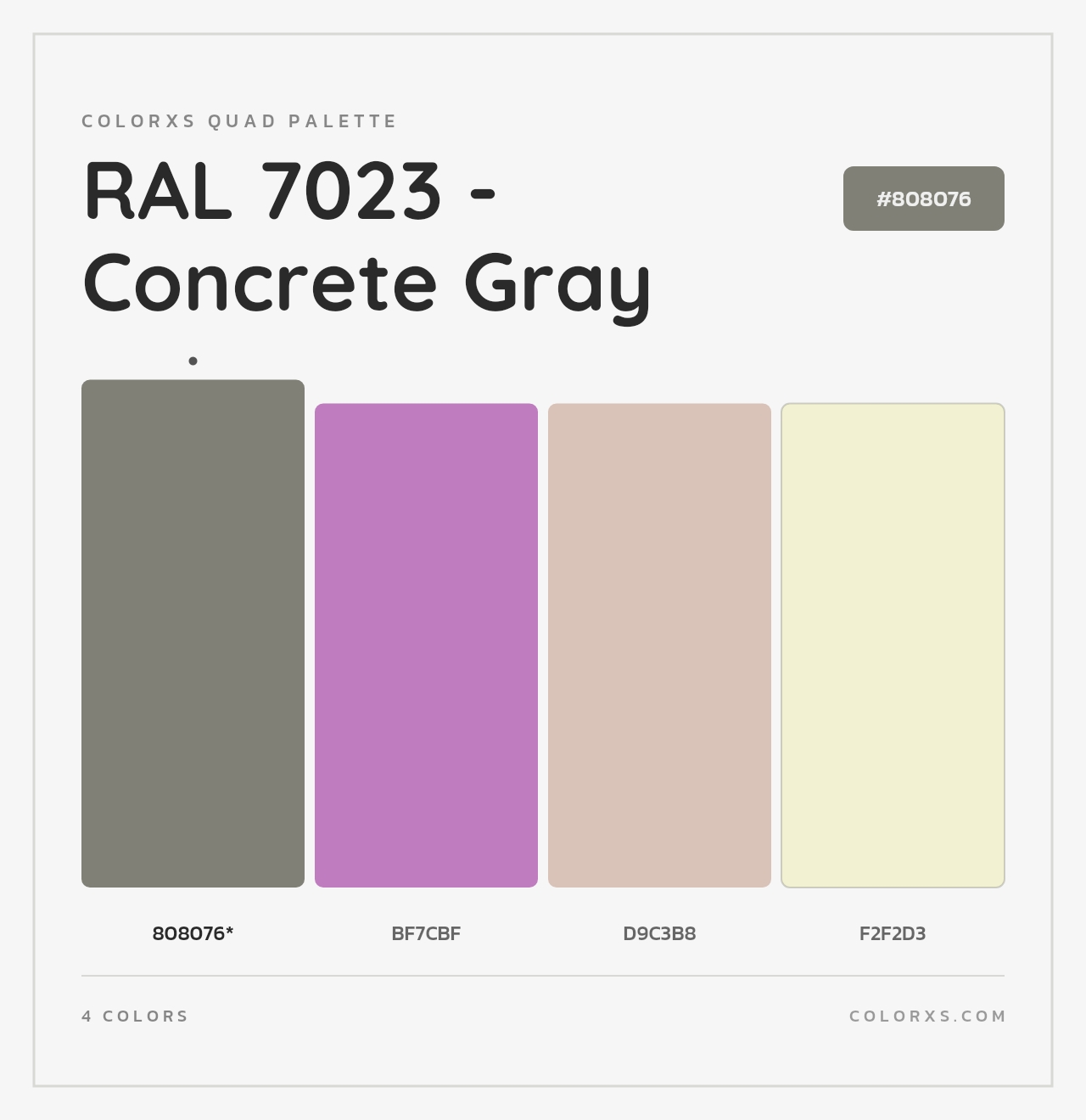 RAL 7023 - Concrete Gray - Colorxs Quad Palette